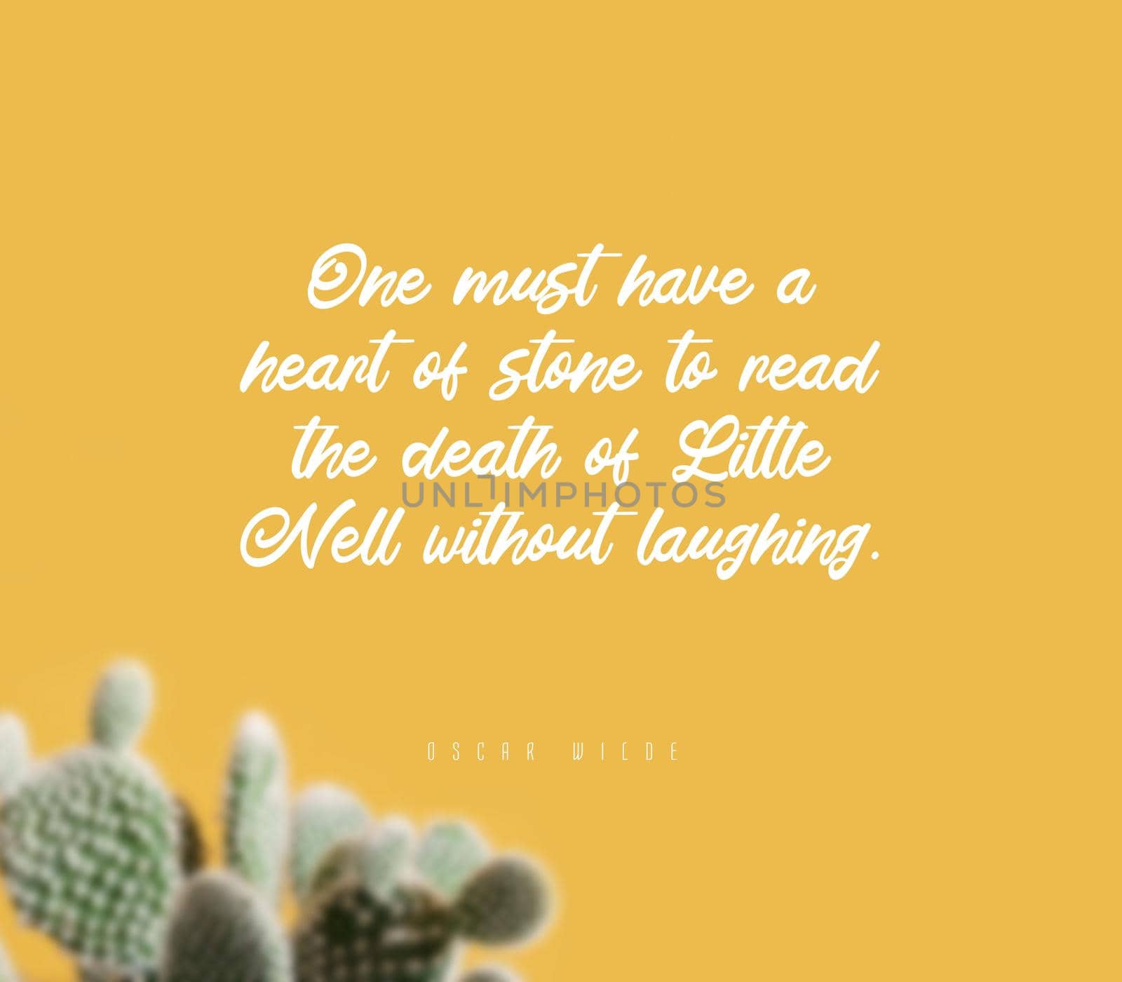 Quote,inspirational text. One must have a heart of stone to read the death of Little Nell without laughing..