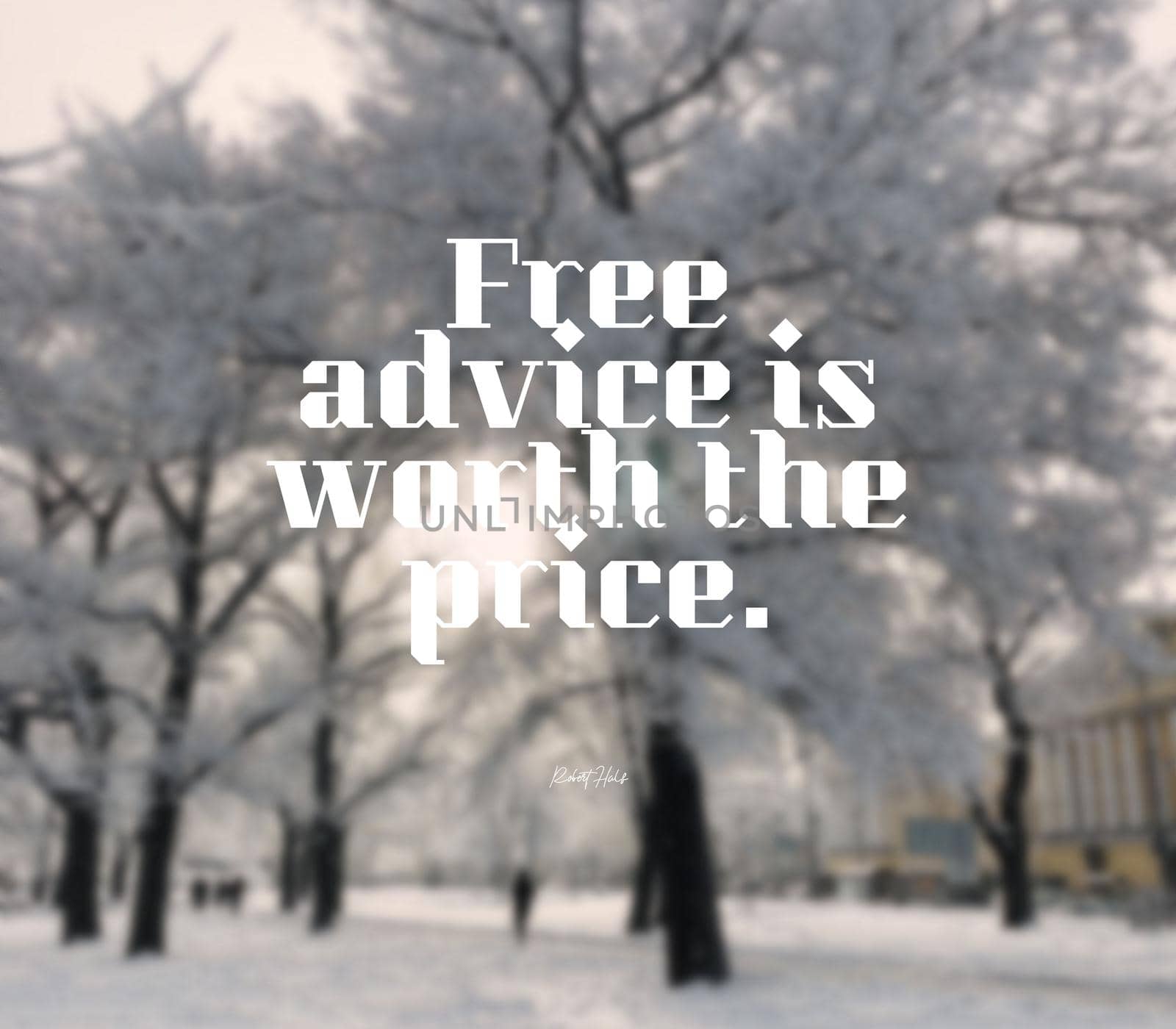 Quote,inspirational text. Free advice is worth the price..