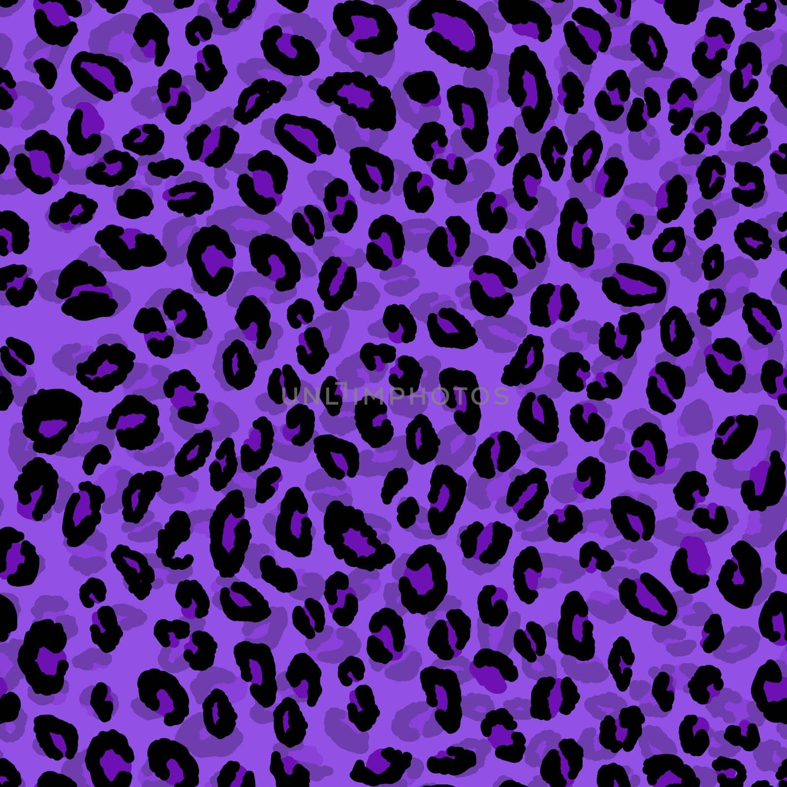 Abstract modern leopard seamless pattern. Animals trendy background. Purple and black decorative vector stock illustration for print, card, postcard, fabric, textile. Modern ornament of stylized skin.