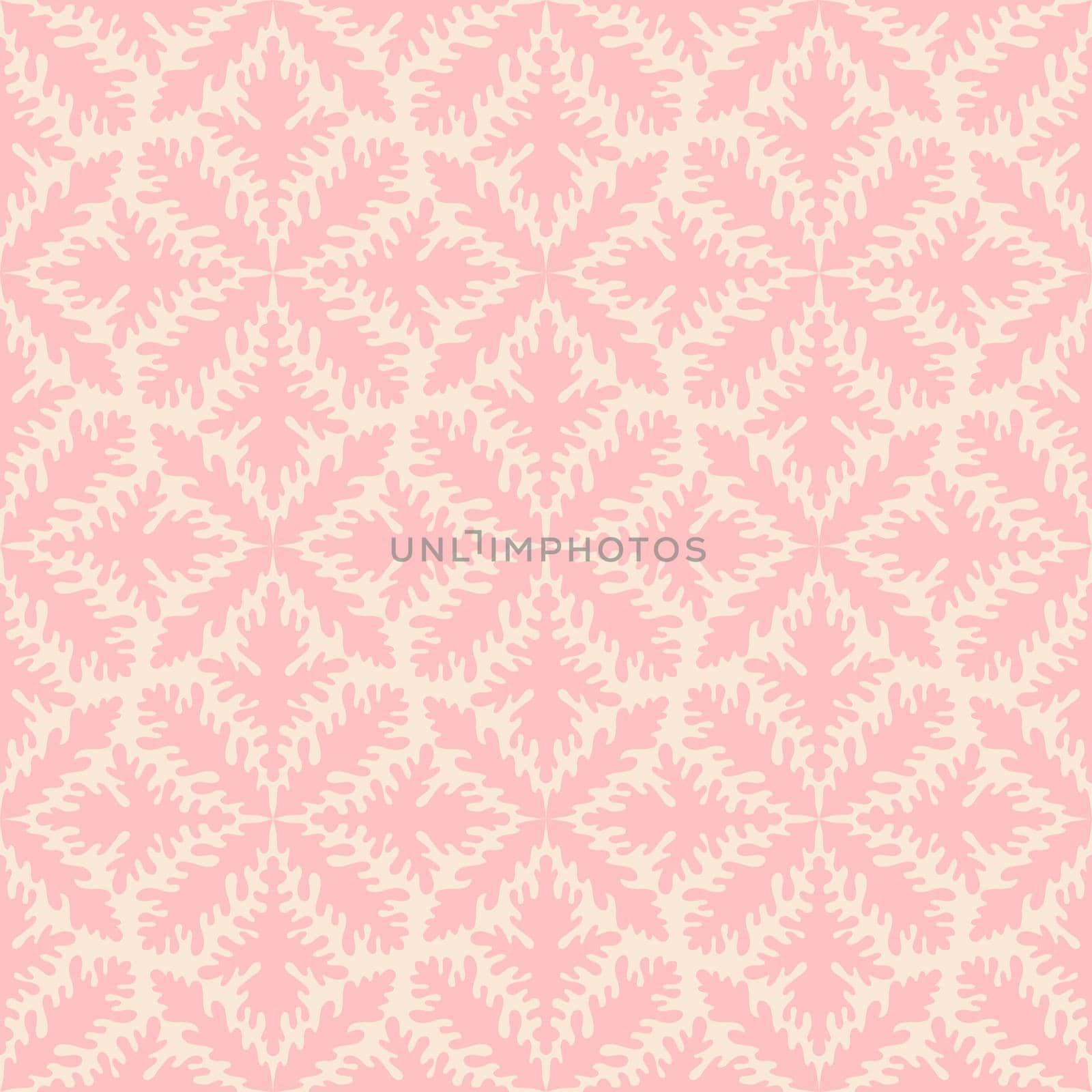 Abstract pink background with floral hand drawn element. Geometric seamless pattern for wallpaper, web page, textures, fabric, textile. Decorative vector illustration