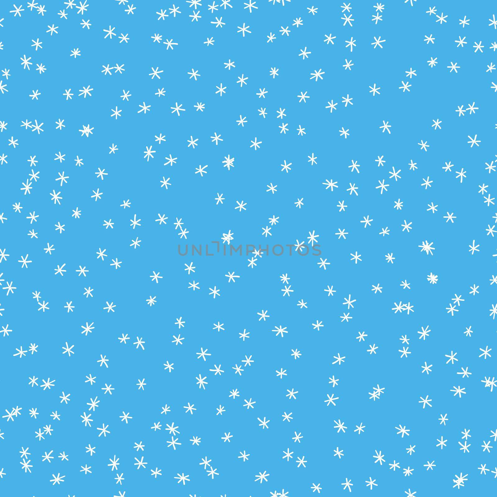 Winter seamless pattern with white snowflakes on blue background. Vector illustration for fabric, textile wallpaper, posters, gift wrapping paper. Christmas vector illustration