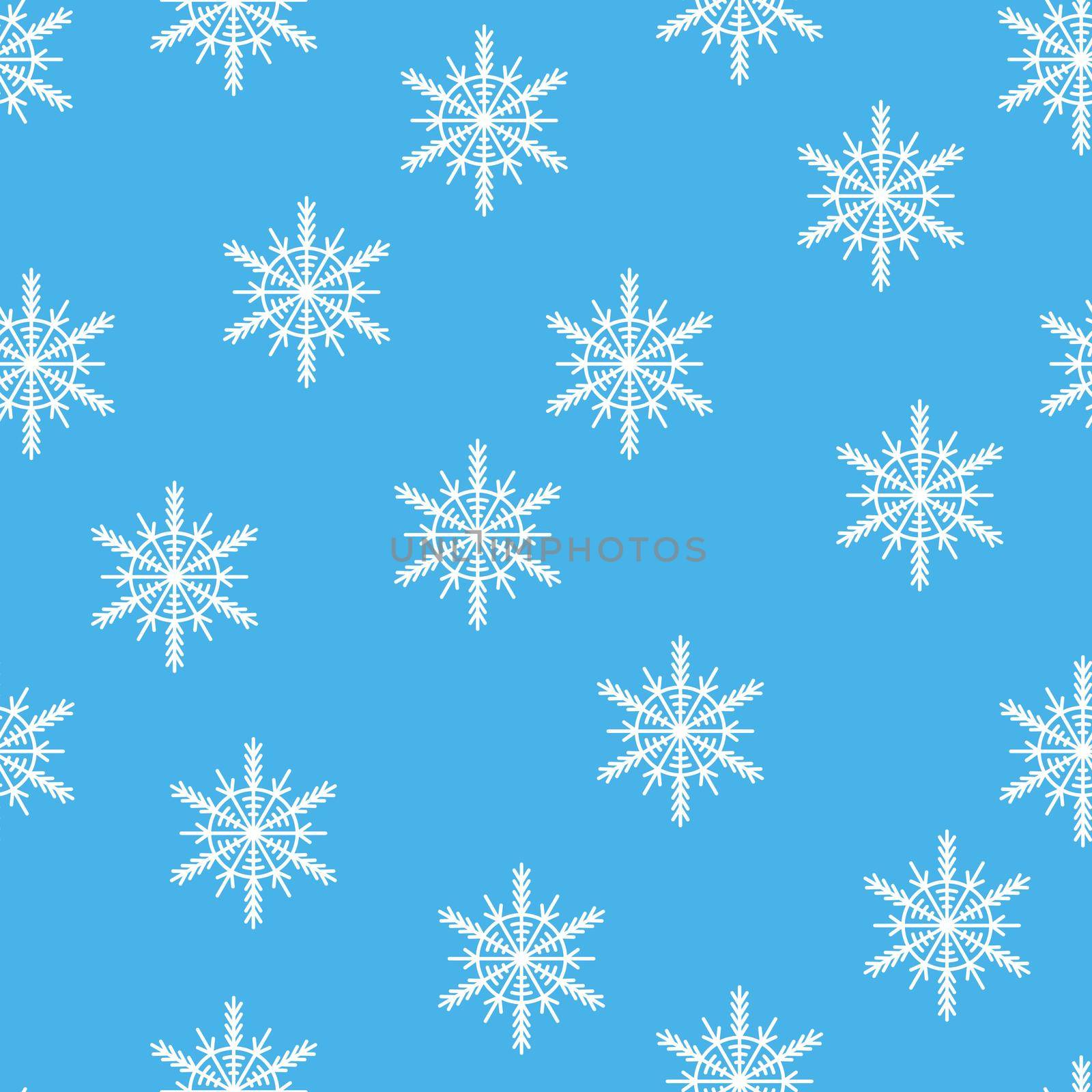 Winter seamless pattern with white snowflakes on blue background. Vector illustration for fabric, textile wallpaper, posters, gift wrapping paper. Christmas vector illustration. by allaku