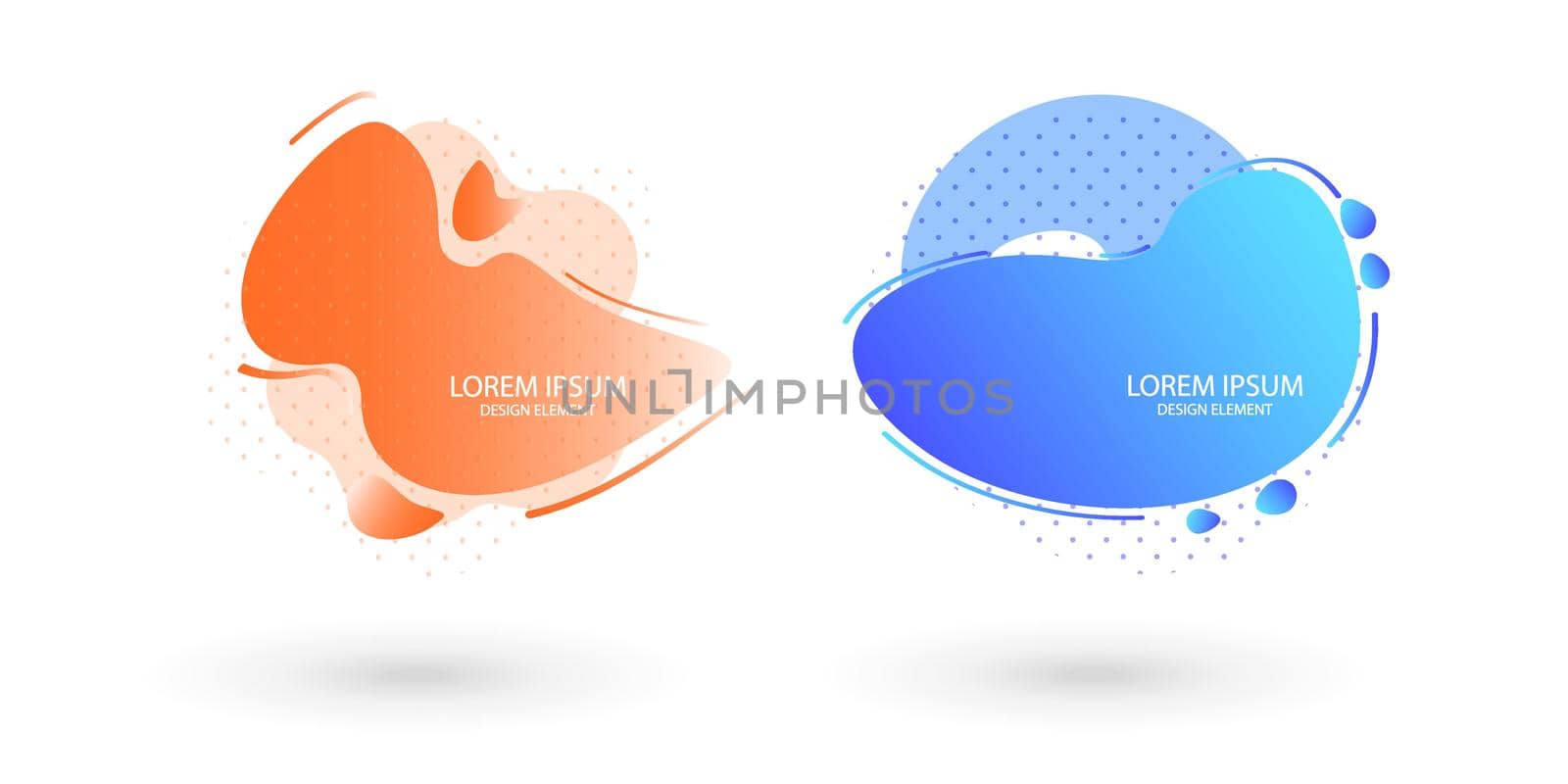 Fluid frame isolated on white background. Set of abstract liquid shapes, colorful elements, gradient waves with geometric lines, dynamical forms. Vector flat design for banners, flyers, business card.