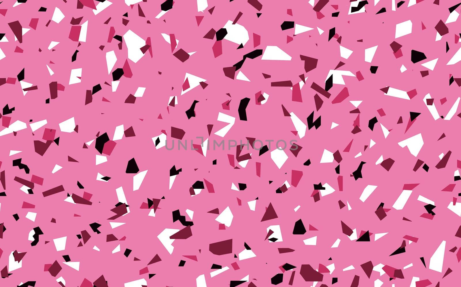 Geometric pink terrazzo seamless pattern. Abstract colourful modern background. Stone fashion design for web and print. Venetian tile, flooring home decor. Chaotic pastel texture