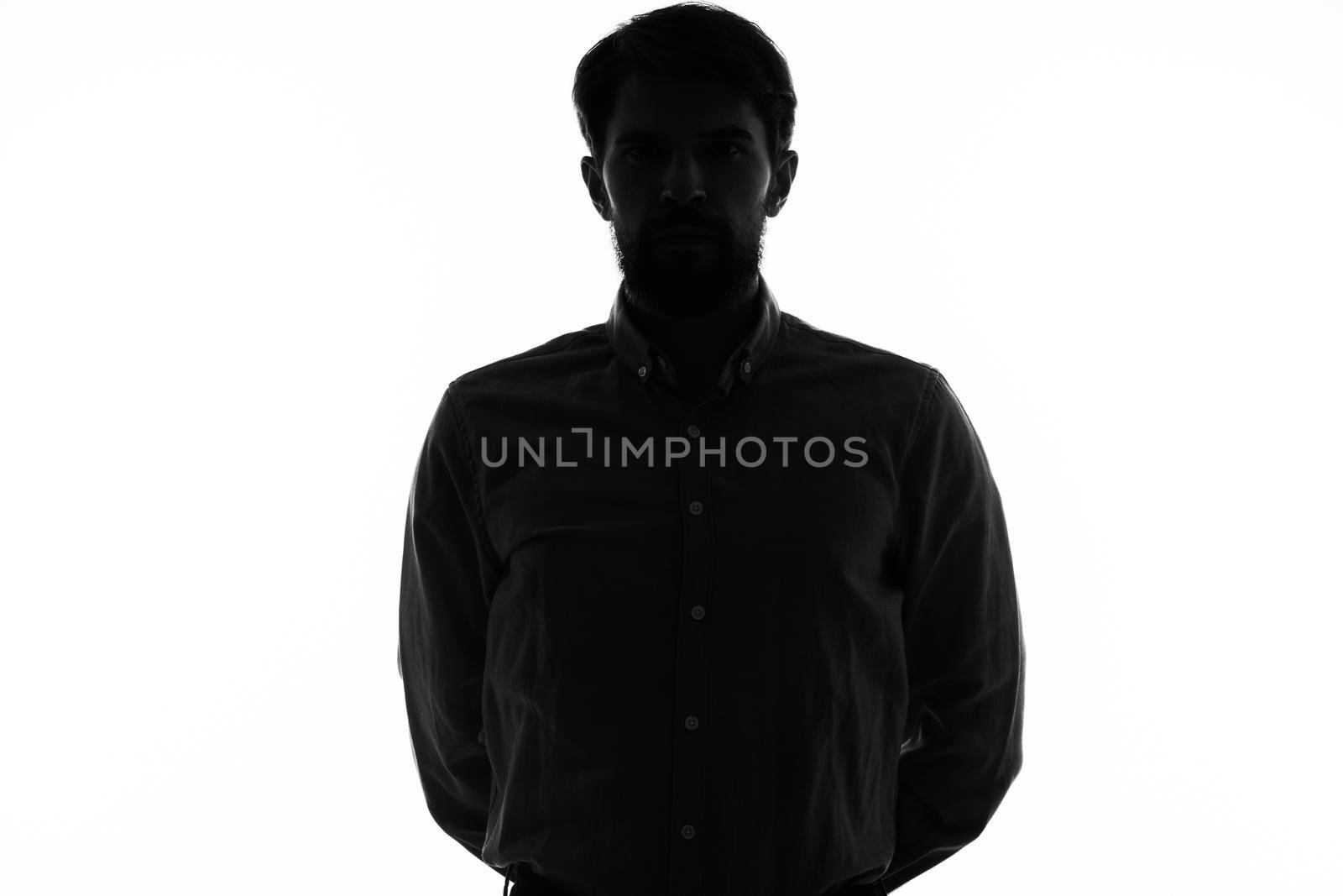 shadow men studio lifestyle anonymity lifestyle incognito. High quality photo