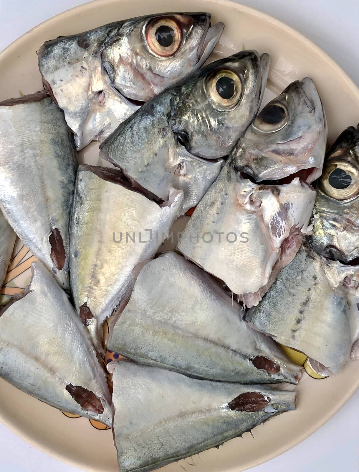 Fresh lady raw fish kept for sale in the market