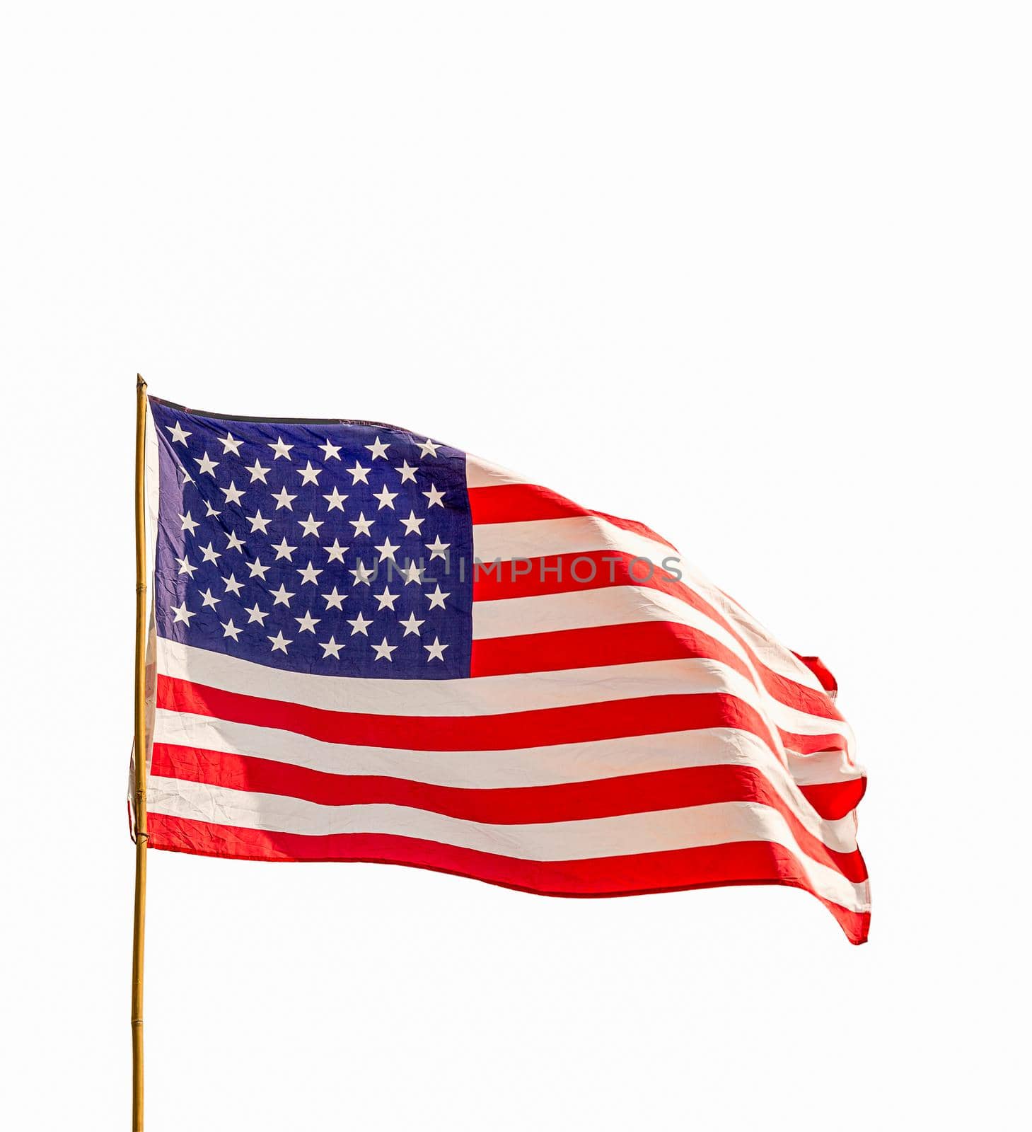 Flag of United States of America isolated on white by stoonn