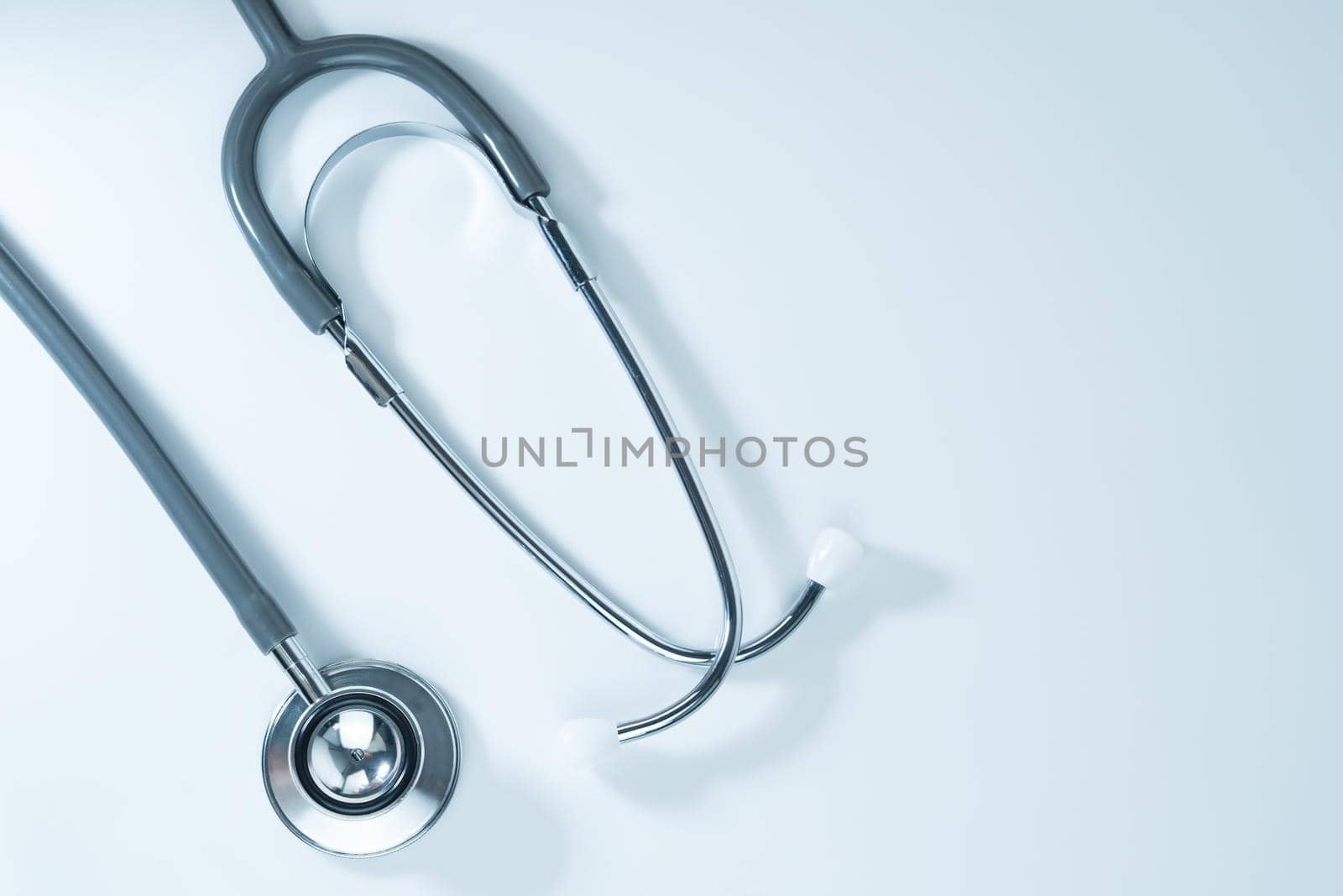 Stethoscope for doctor checkup in health medical laboratory by stoonn