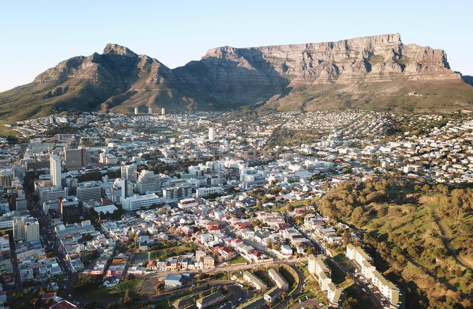 Early morning aerial view of Table Mountain, Cape Town, South Africa by fivepointsix