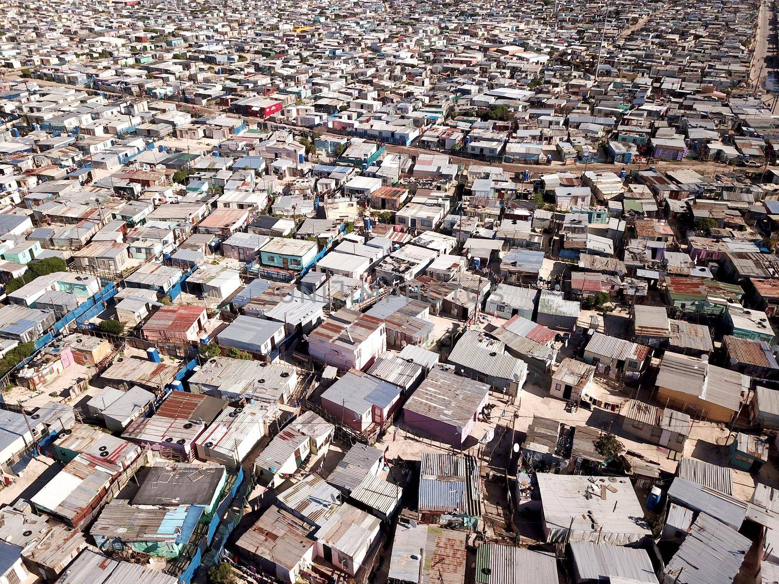 Aerial view over a township near Cape Town, South Africa by fivepointsix