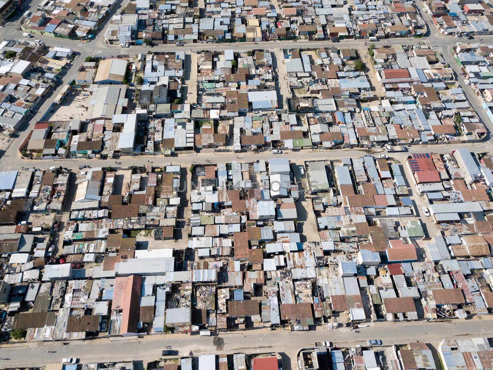 Aerial view of township, South Africa by fivepointsix