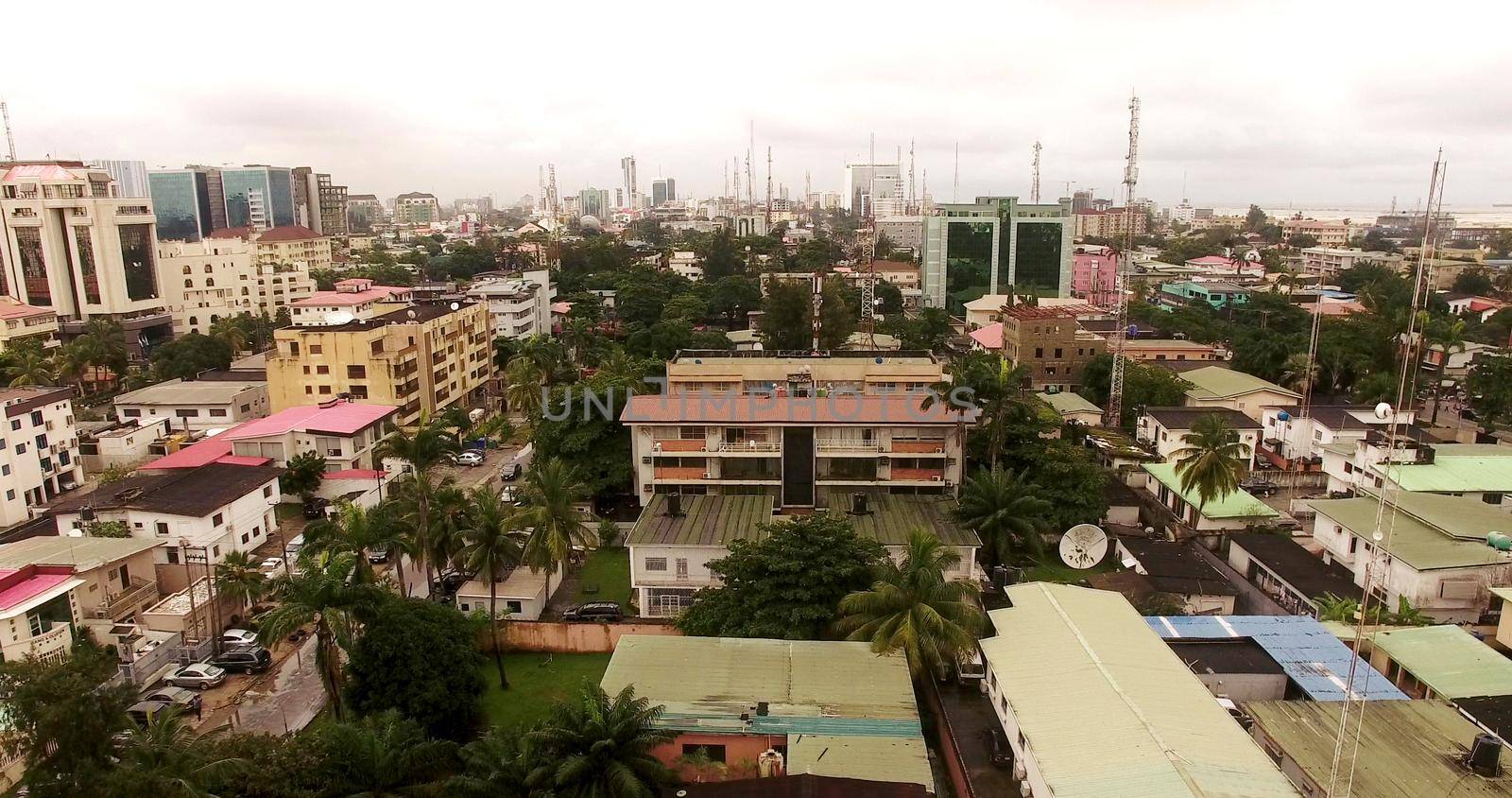 Aerial overhead Lagos, Nigeria by fivepointsix