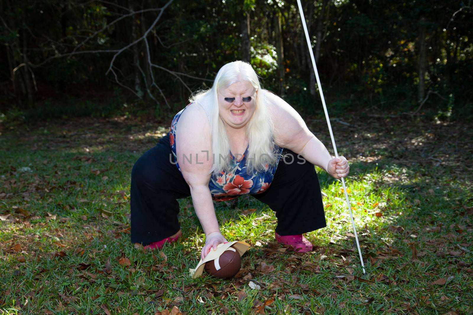 Blind Woman Playing Football Alone by tornado98