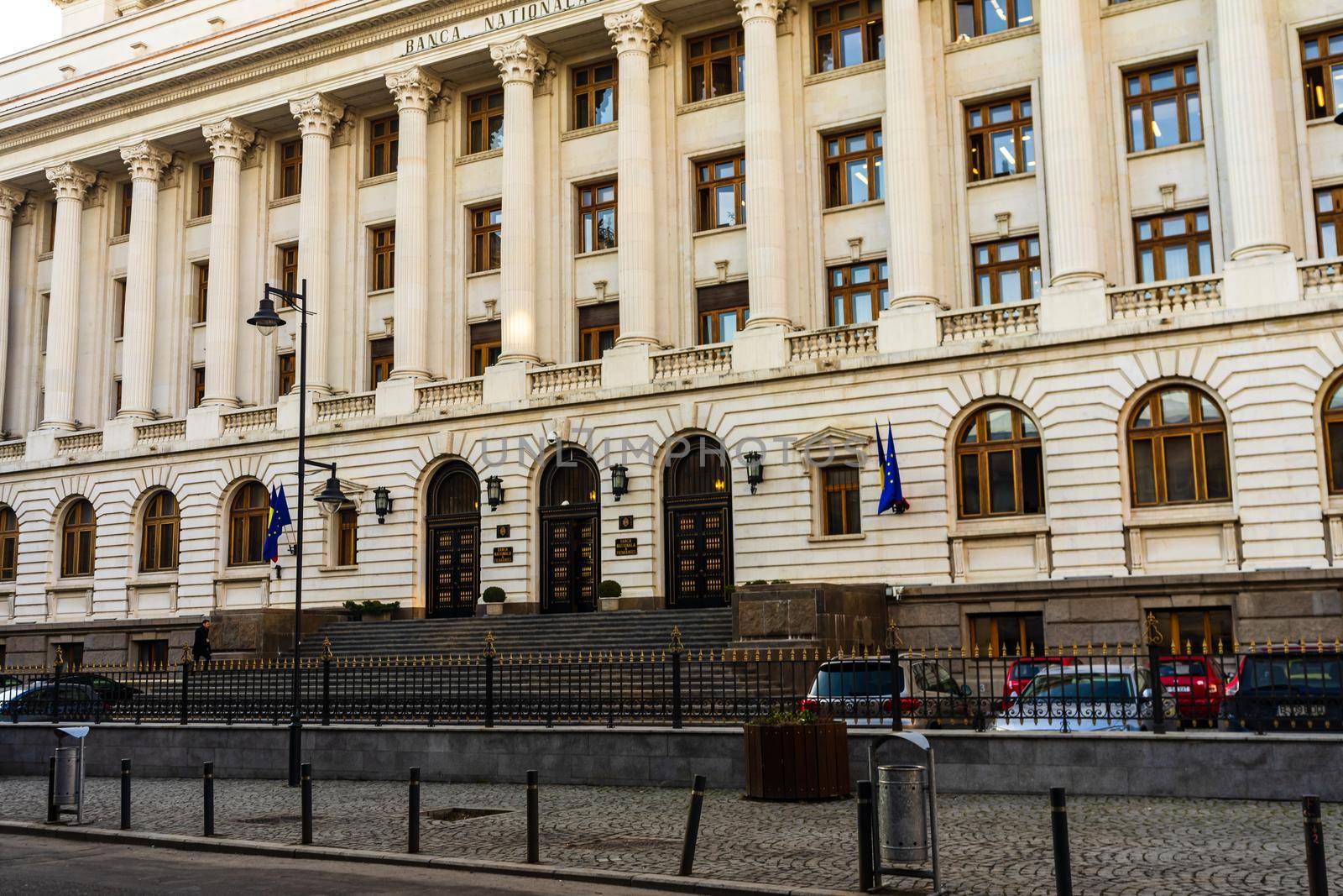 National bank of Romania (Banca Nationala a Romaniei). BNR is the Romanian Central bank. BNR headquarters in Bucharest, Romania, 2020 by vladispas