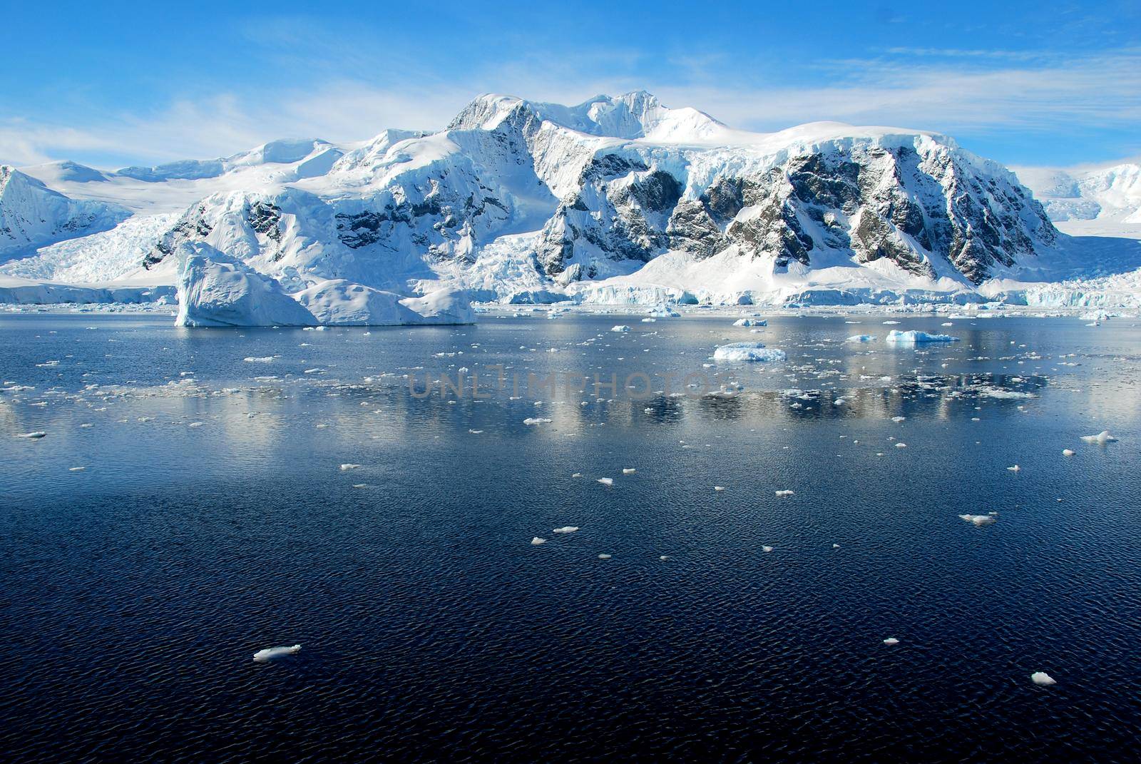 Antarctic landscape with iceberg