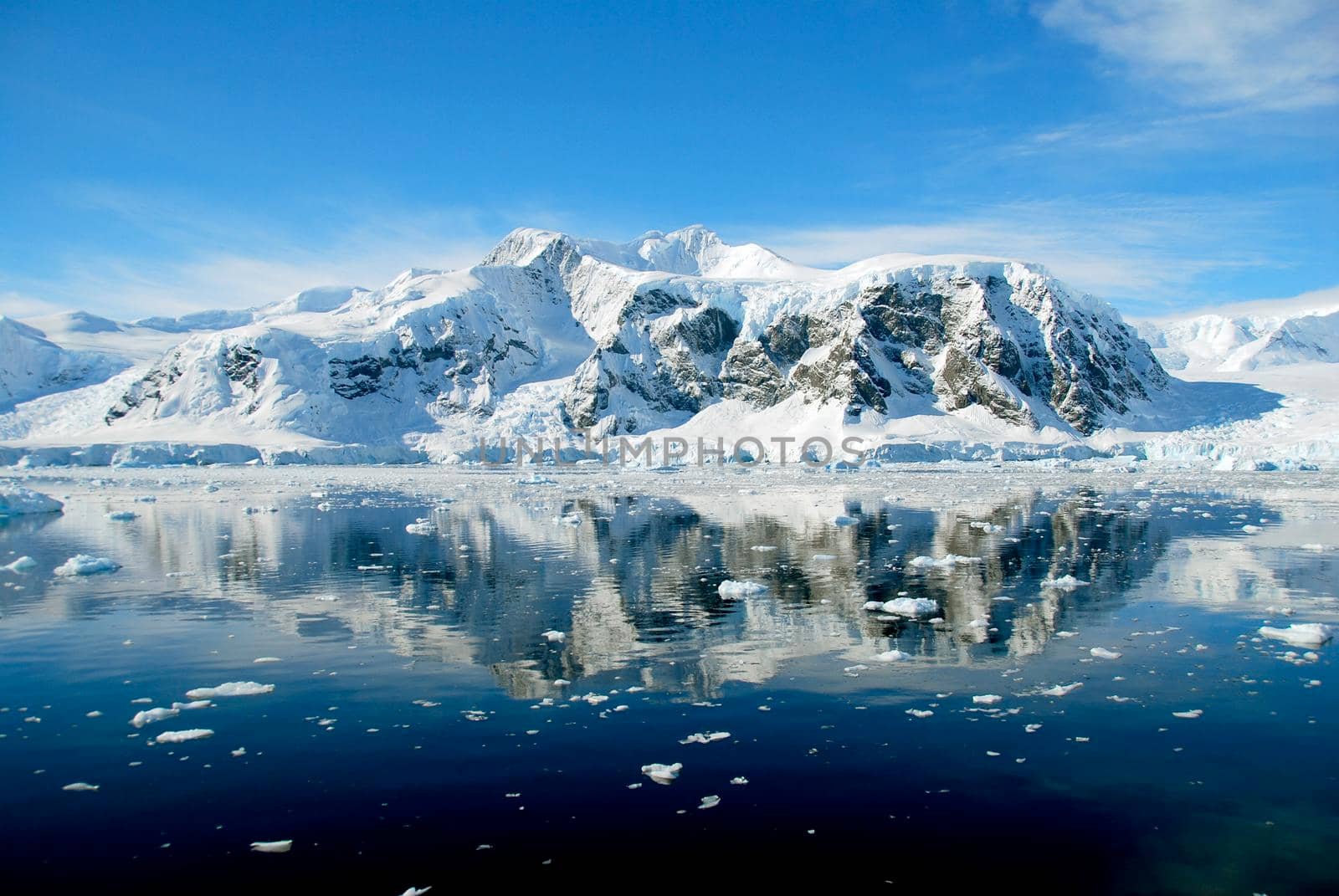 Antarctic landscape with iceberg