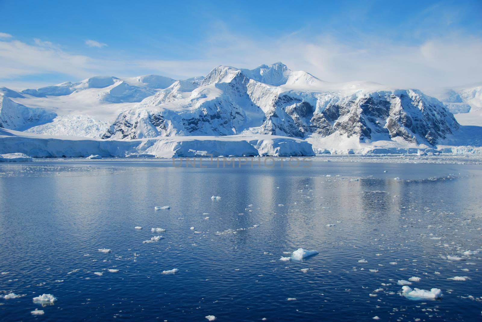 Antarctic landscape in sunny weather