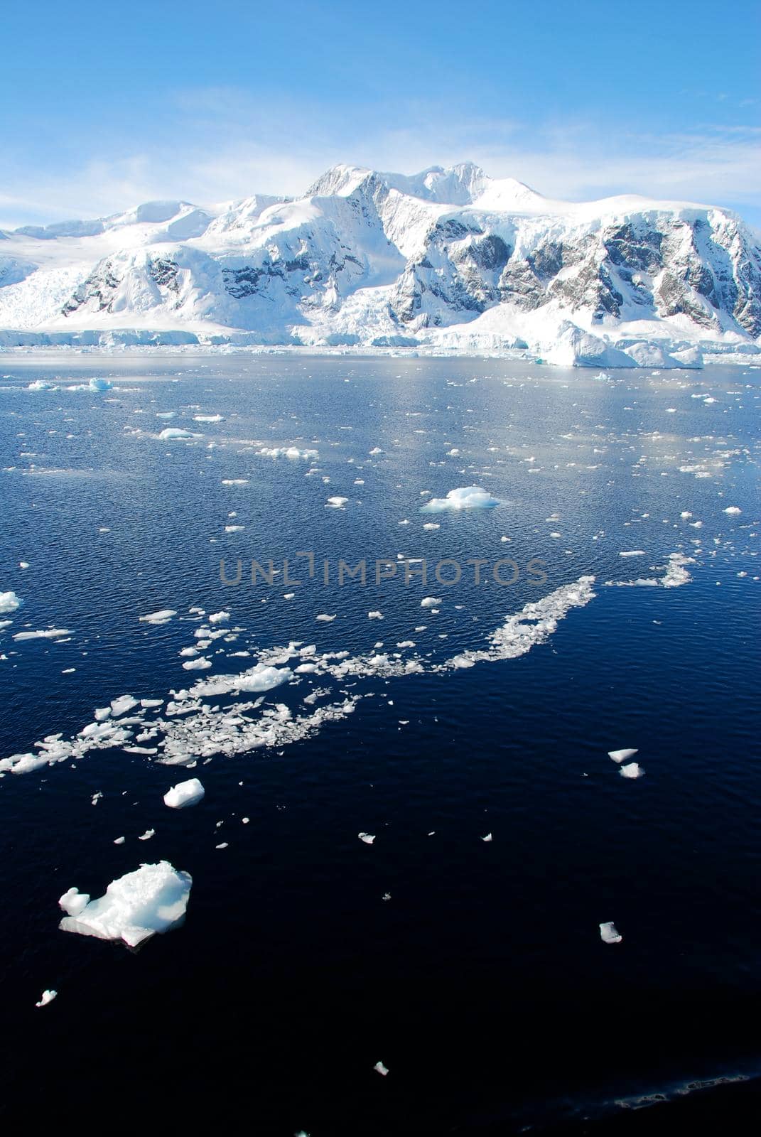 Antarctic landscape in sunny weather