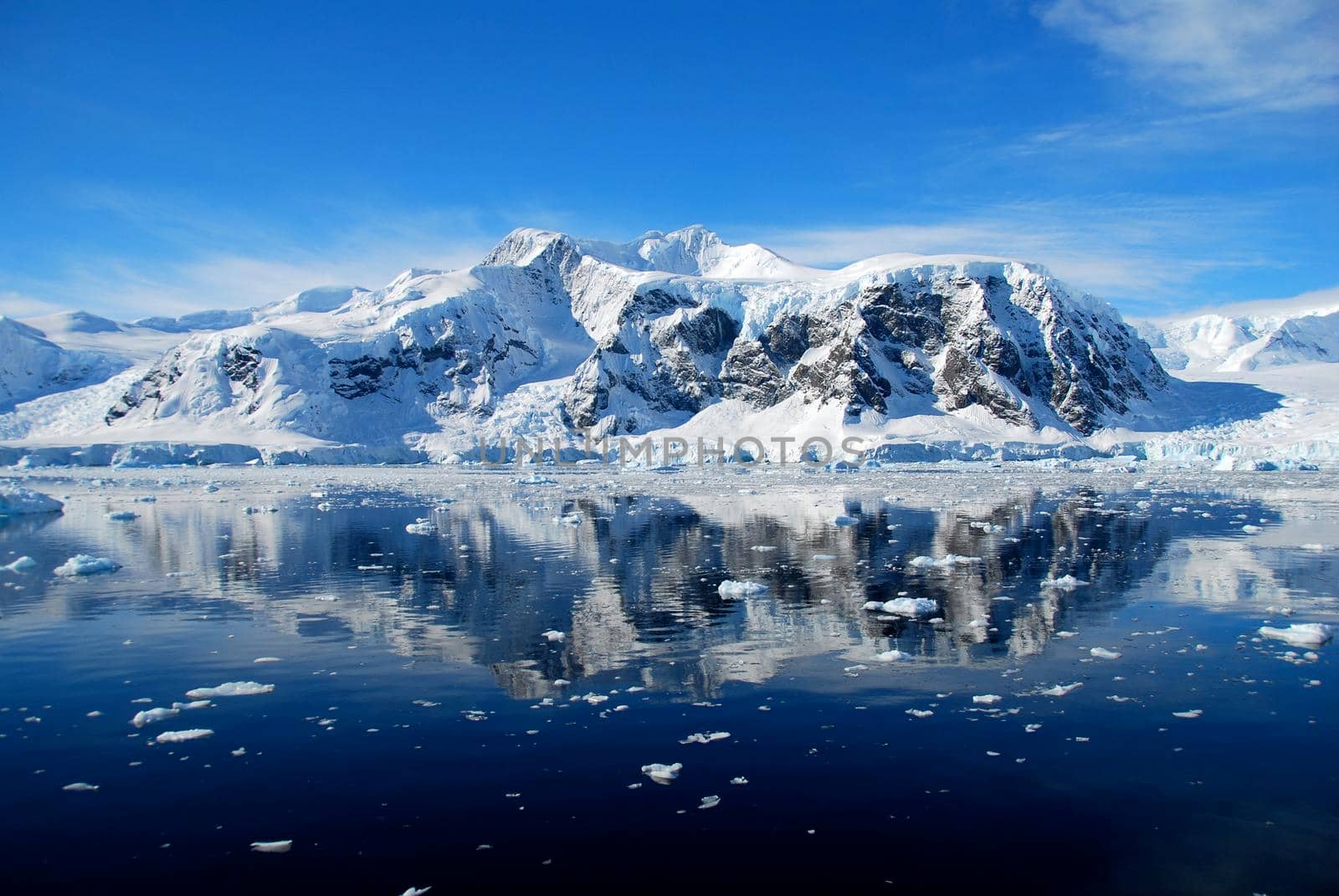 Antarctic landscape in sunny weather