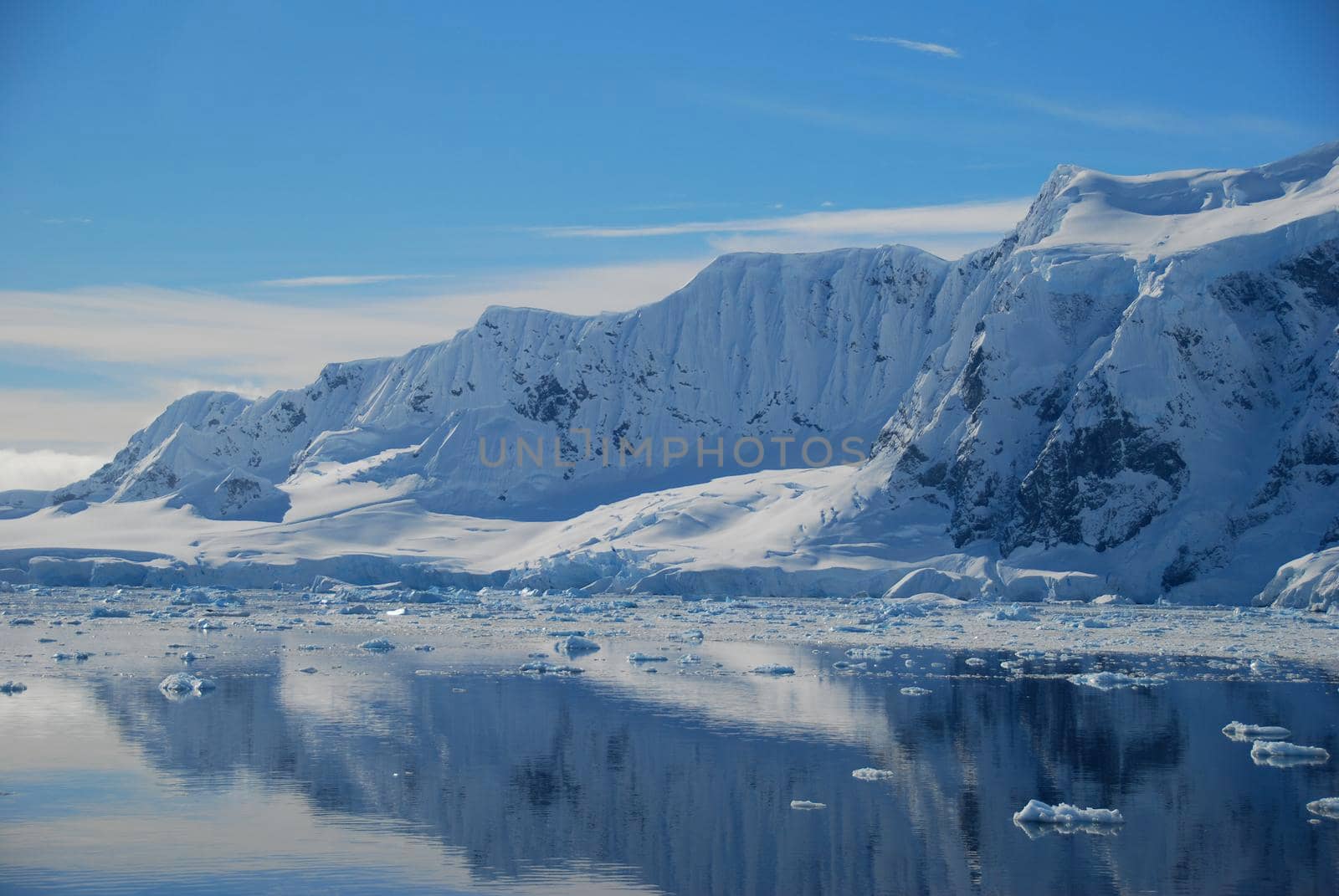Antarctic landscape in sunny weather