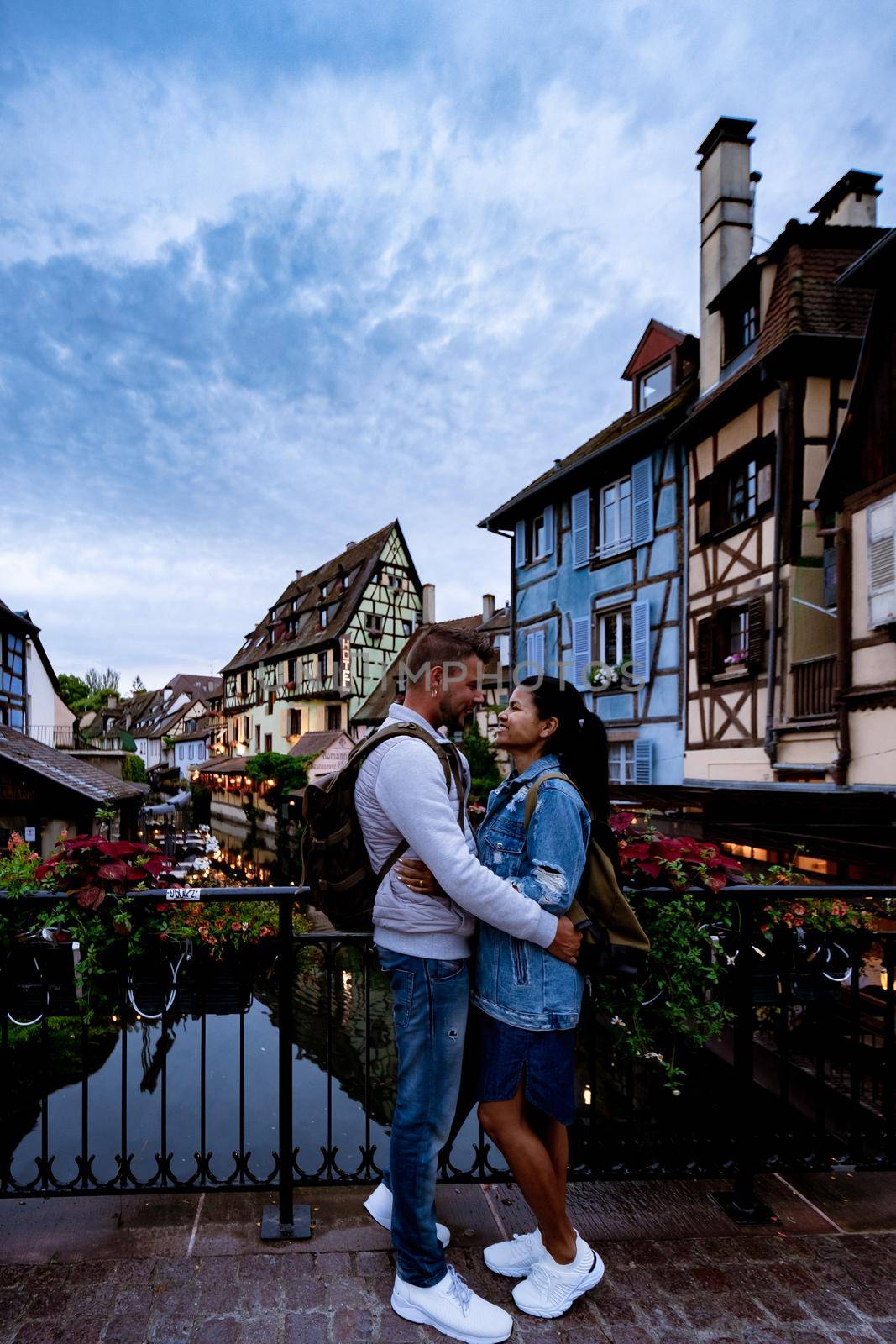 Beautiful view of colorful romantic city Colmar, France, Alsace  by fokkebok