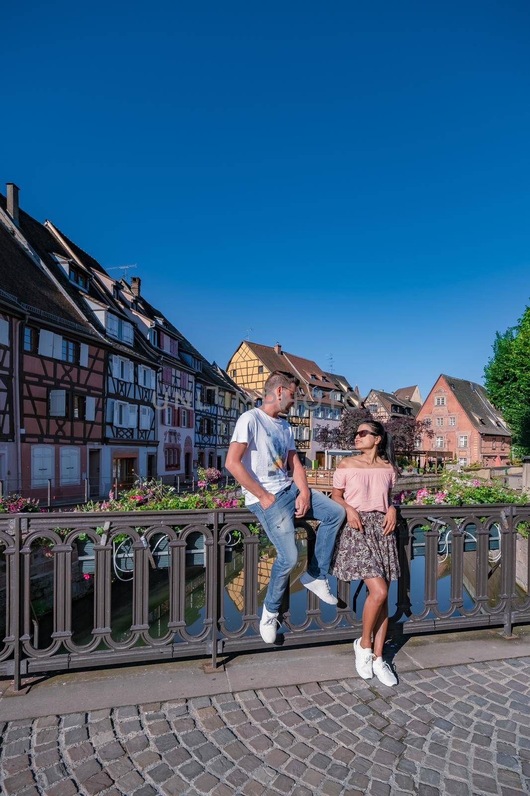 Beautiful view of colorful romantic city Colmar, France, Alsace  by fokkebok