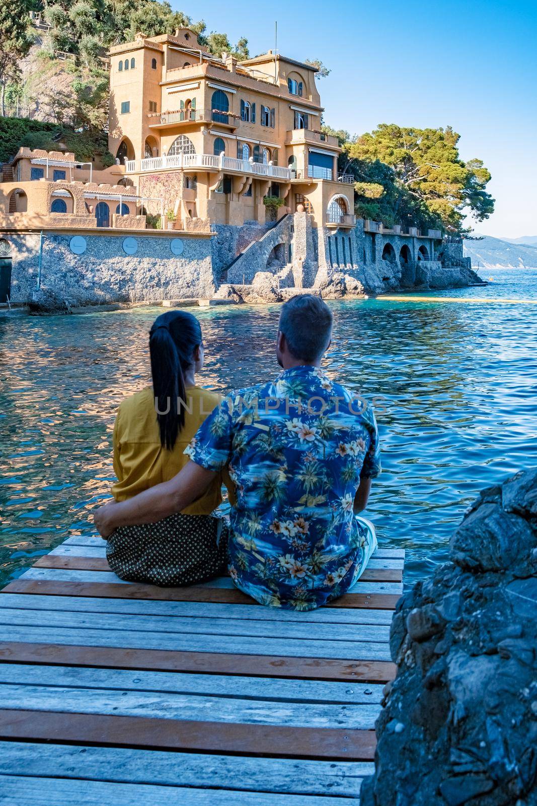 Beautiful sea coast with colorful houses in Portofino, Italy Europe Portofino in Liguria, Italy by fokkebok