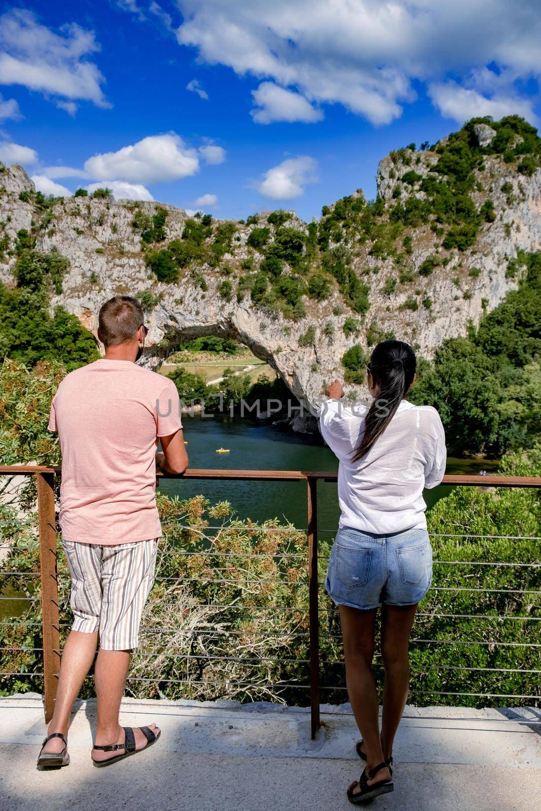 The famous natural bridge of Pont d'Arc in Ardeche department in France Ardeche by fokkebok