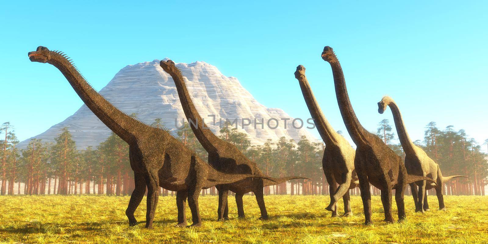Brachiosaurus Herd Afternoon by Catmando