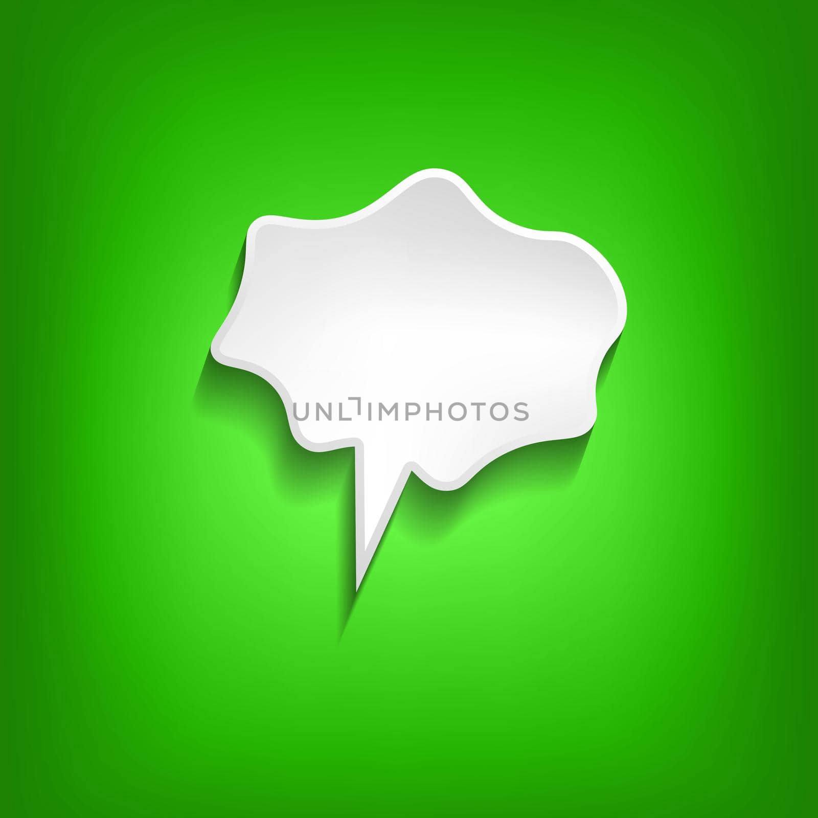 Vector comic speech bubble on color background. Isolated colorful banner, empty paper shape. Cartoon flat illustration for chat. Template frame. Hand draw style, dialog cloud