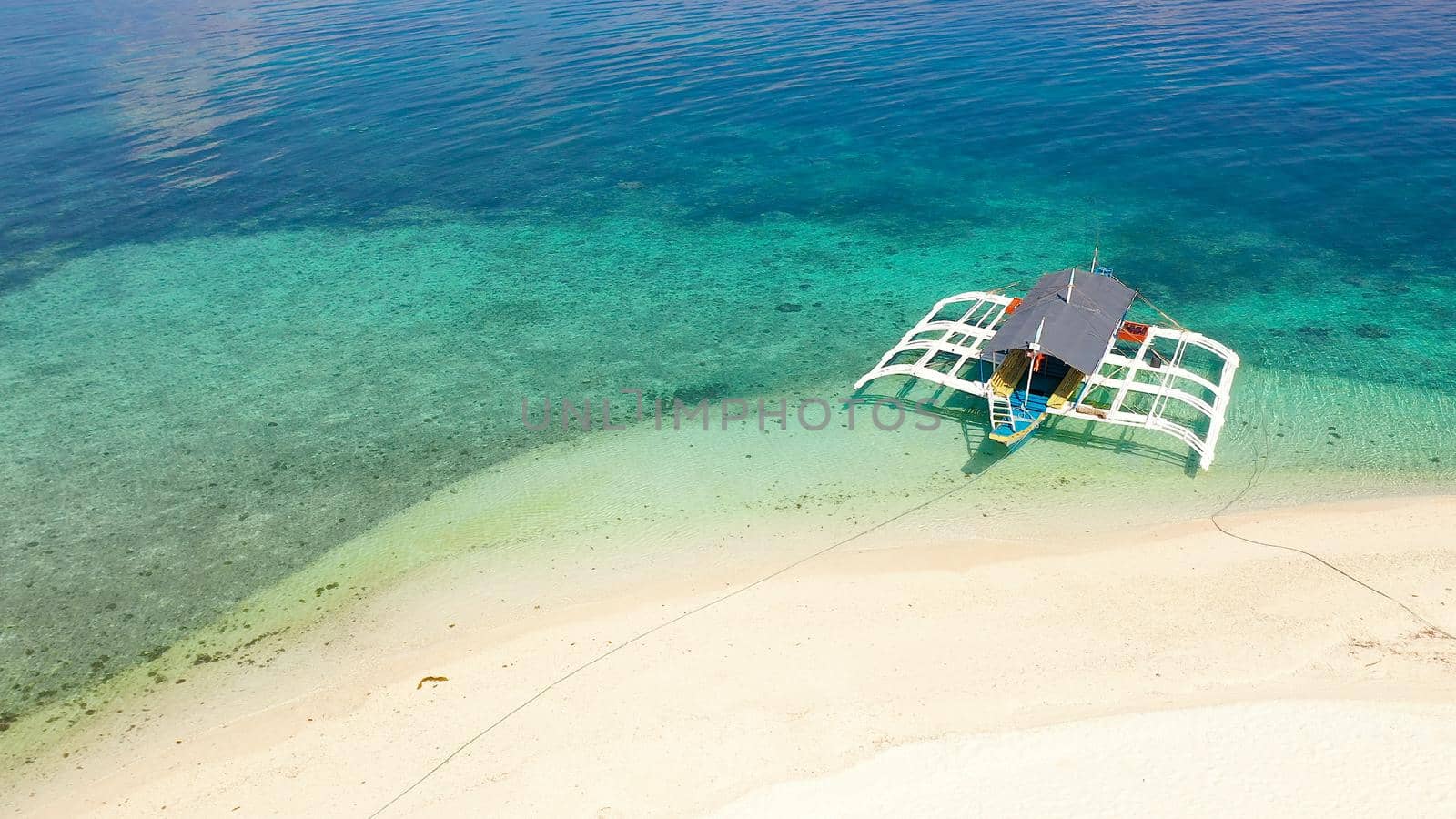 Tranquil beach scenery. Exotic tropical beach landscape with white sand beach and amazing turquoise sea. Summer holiday vacation concept. Amazing travel destination.