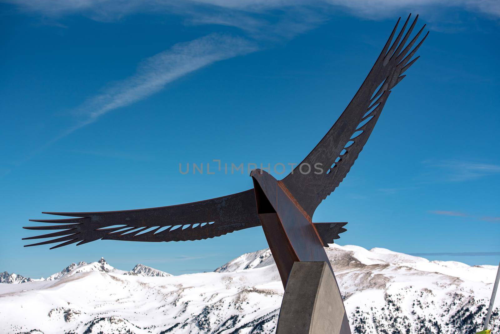 El Tarter, Andorra : 2021 Febraury 2 : Statues in commemoration of the 2016 alpine ski world cup in Andorra in 2021