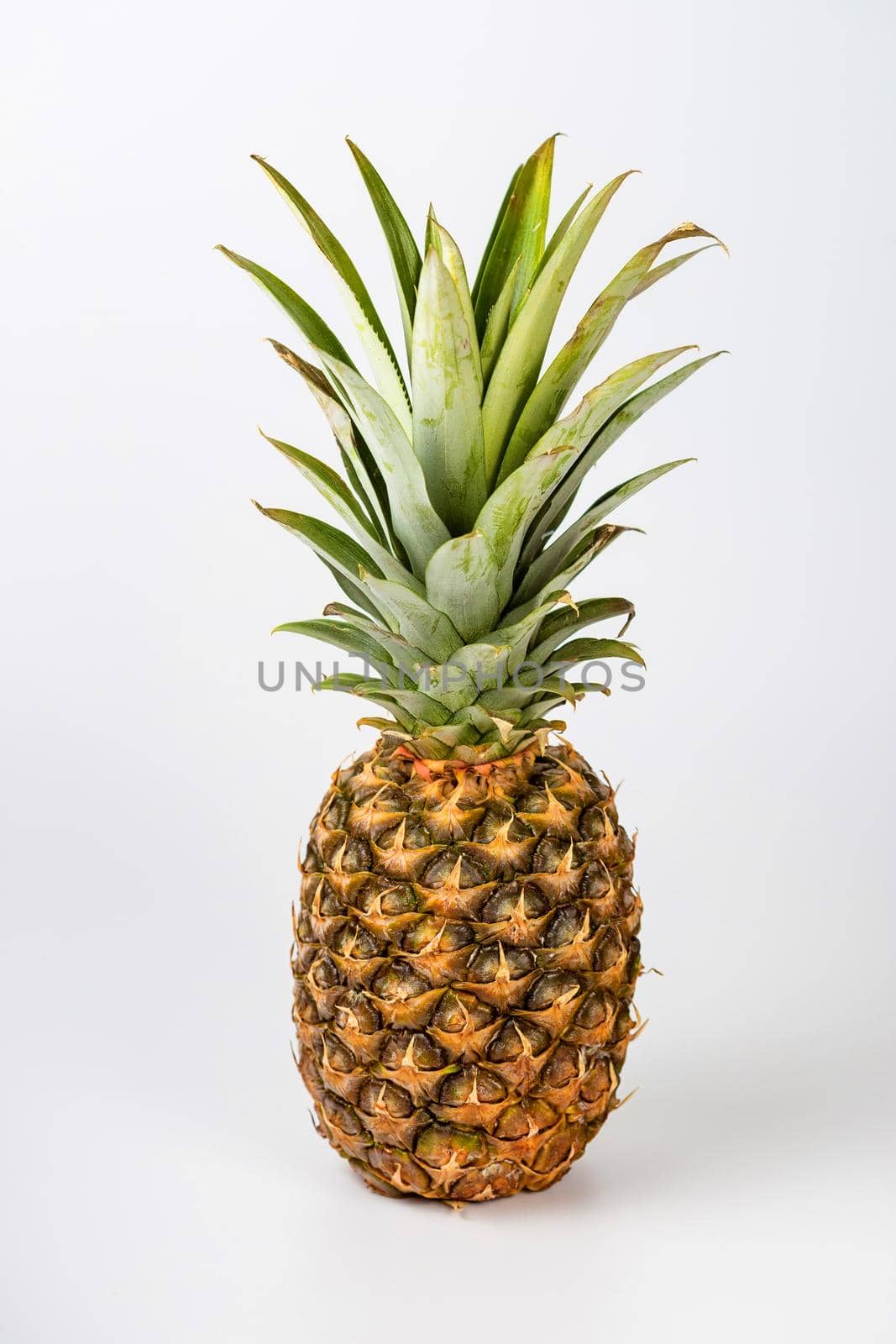 A Fresh pineapple fruit on white background by galinasharapova