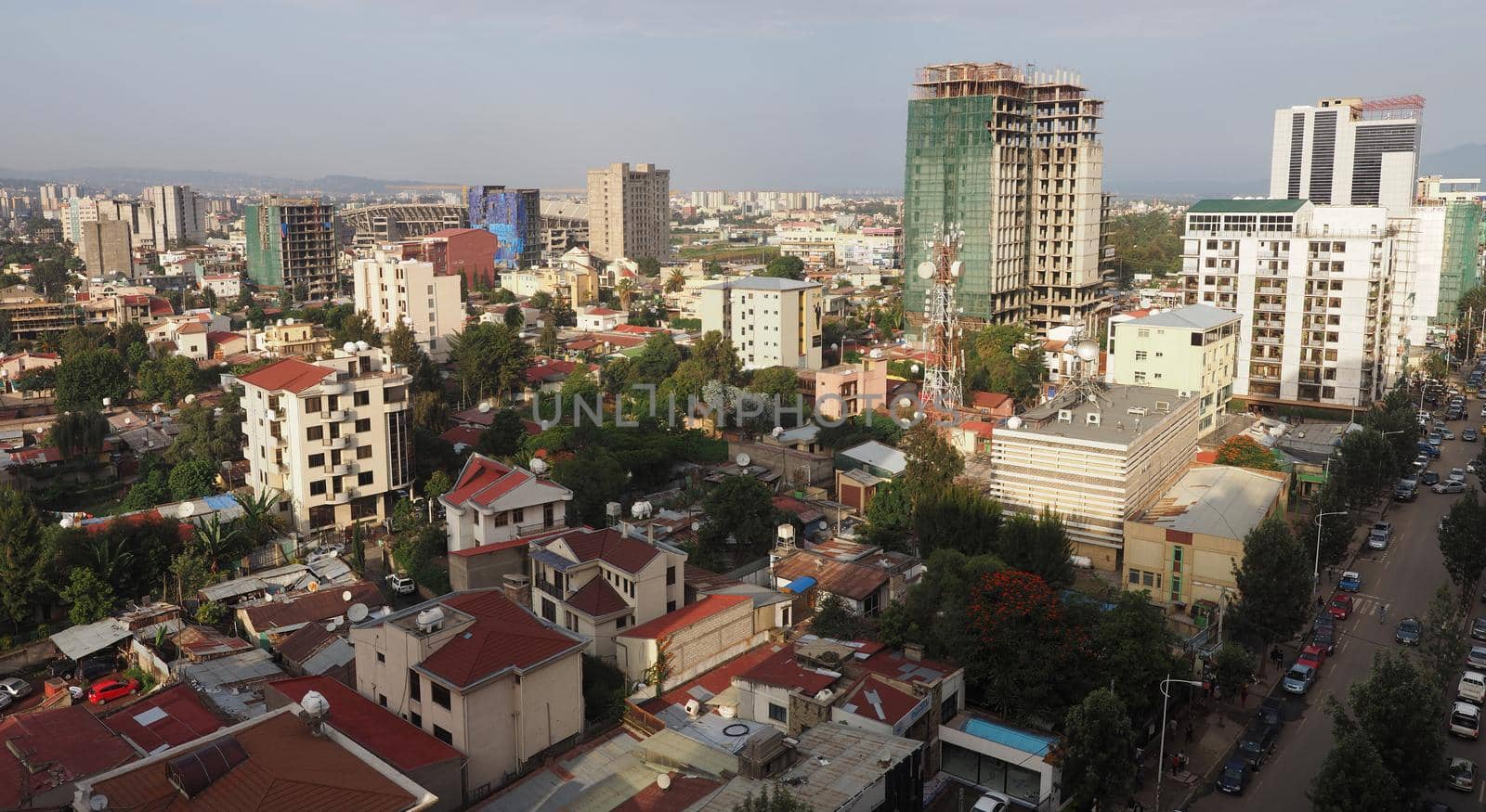Busy skyline of Addis Ababa, Ethiopia by fivepointsix