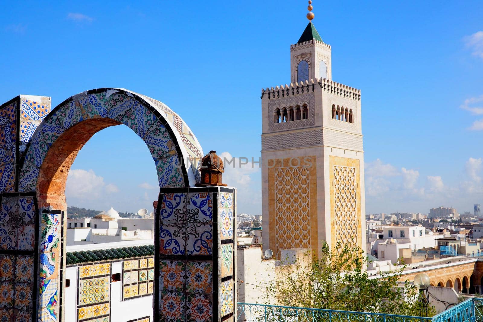 View of famous Mosque in Tunis, Tunisia