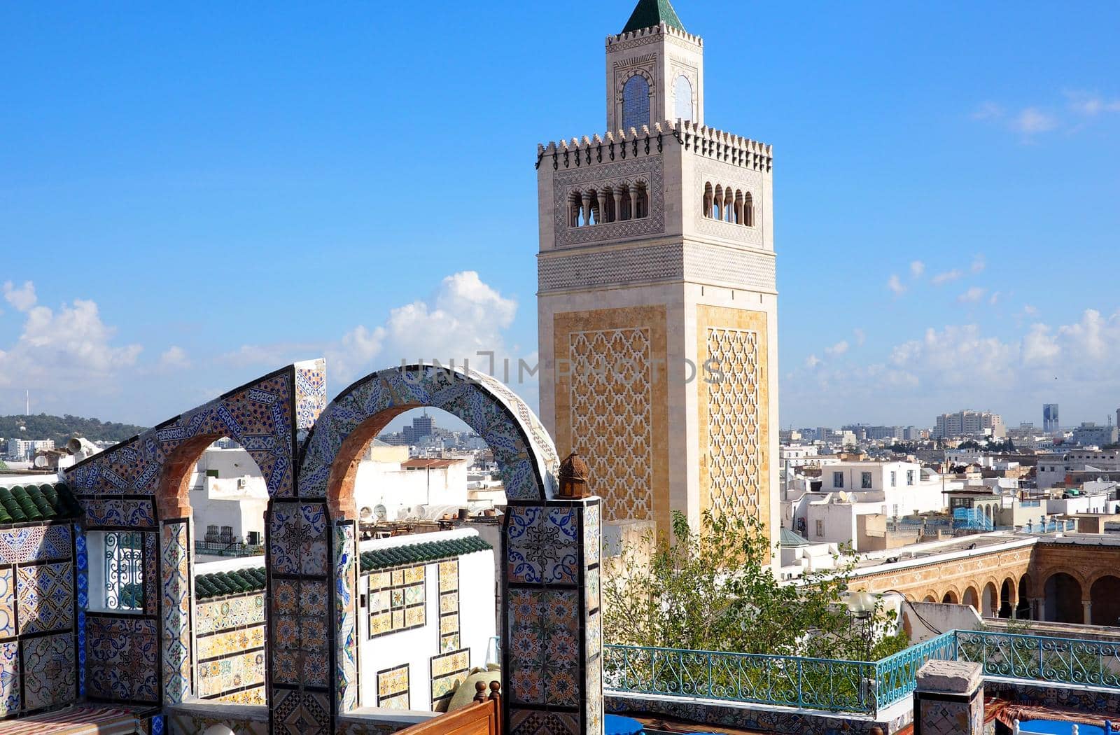 View of famous Mosque in Tunis, Tunisia by fivepointsix