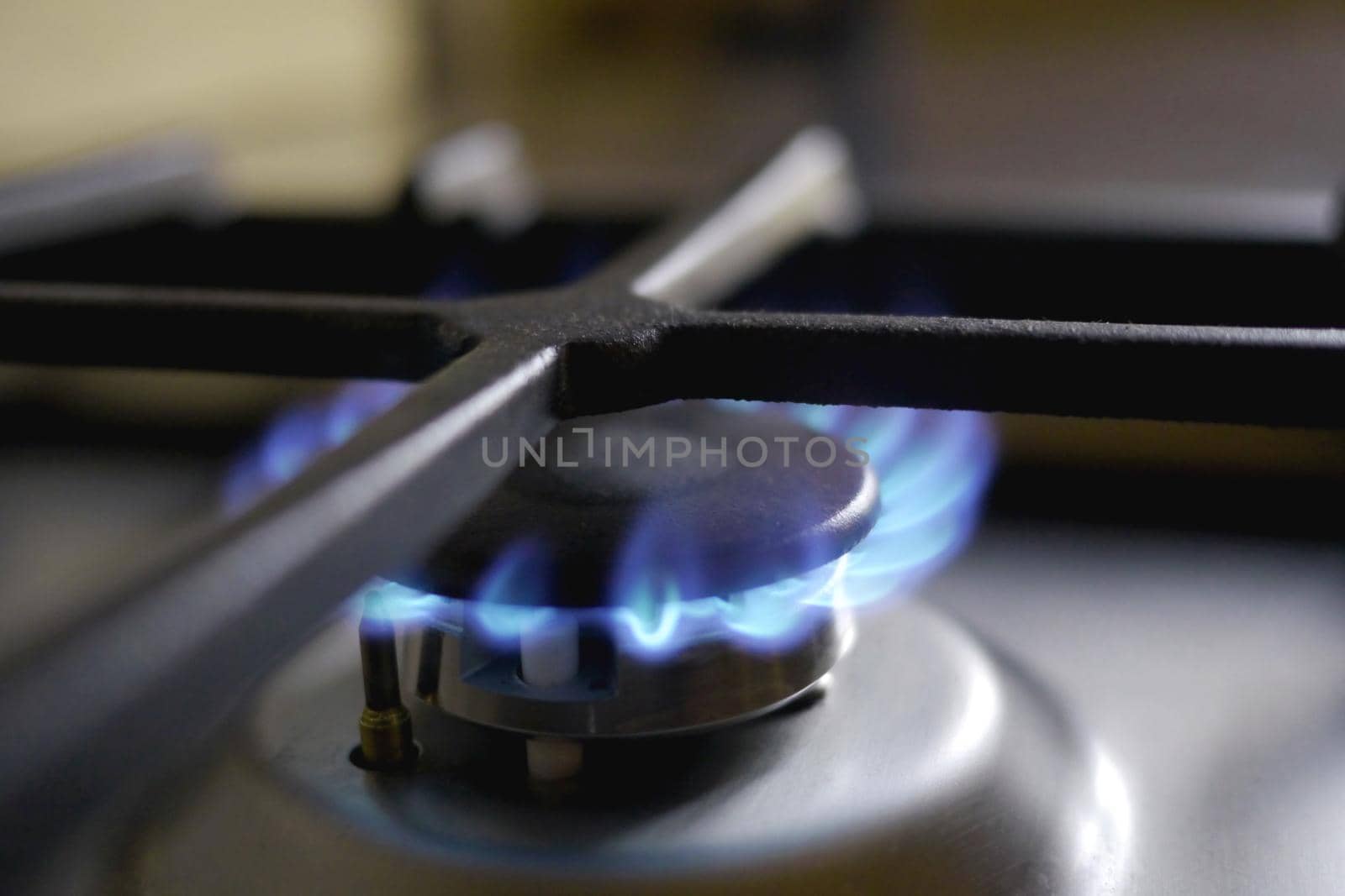 Gas ring on a stovetop