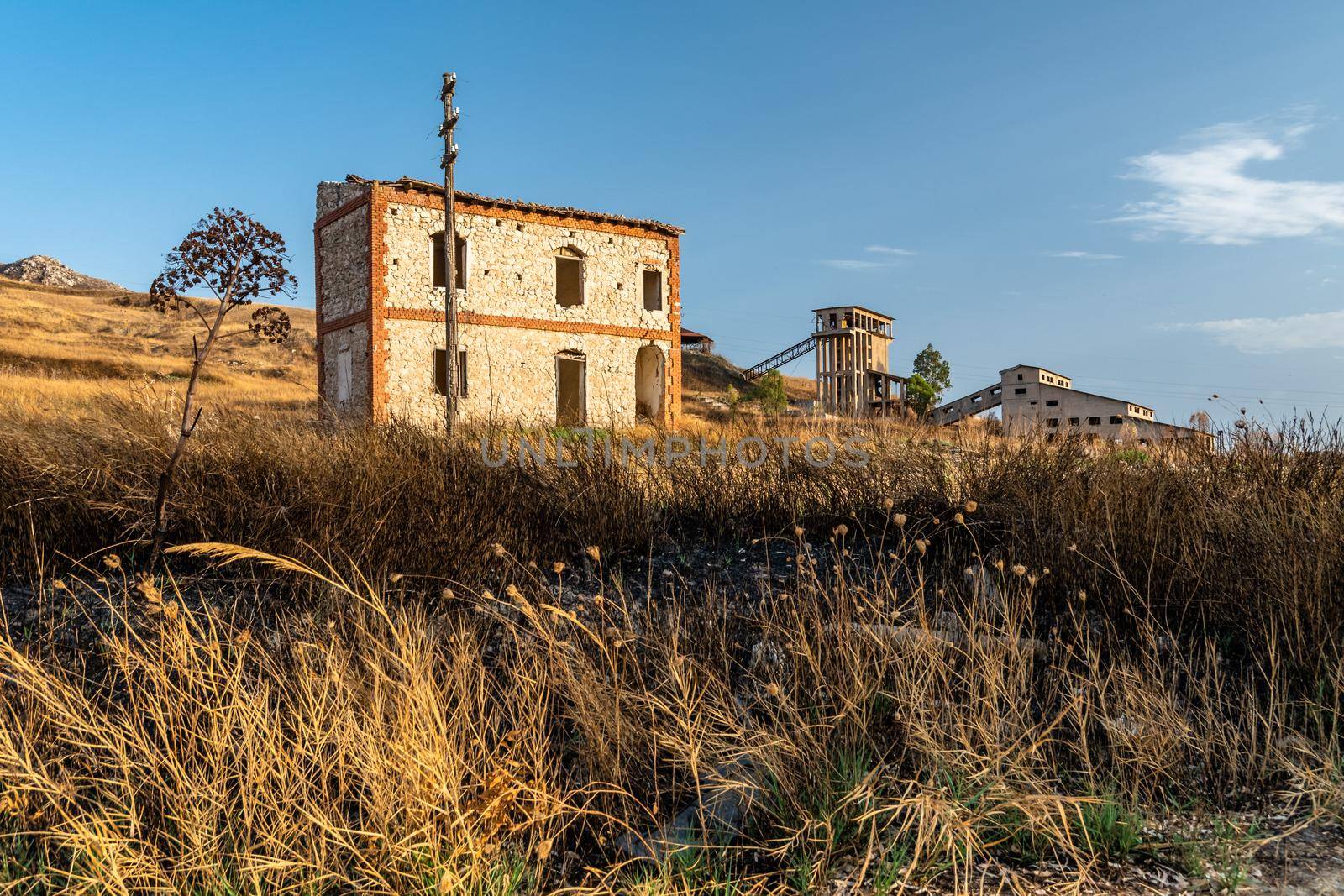 Abandoned sulphur mining complex Trabia Tallarita in Riesi, Sicily, Italy by mauricallari