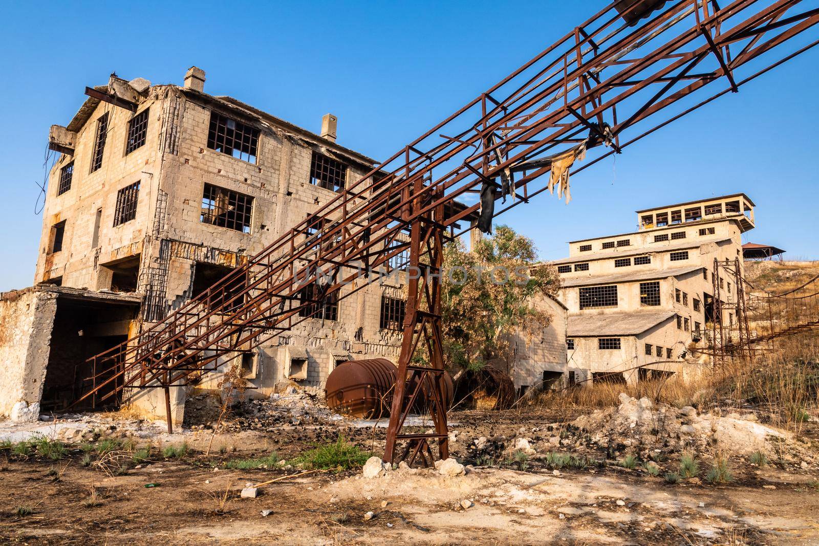Abandoned sulphur mining complex Trabia Tallarita in Riesi, Sicily, Italy by mauricallari