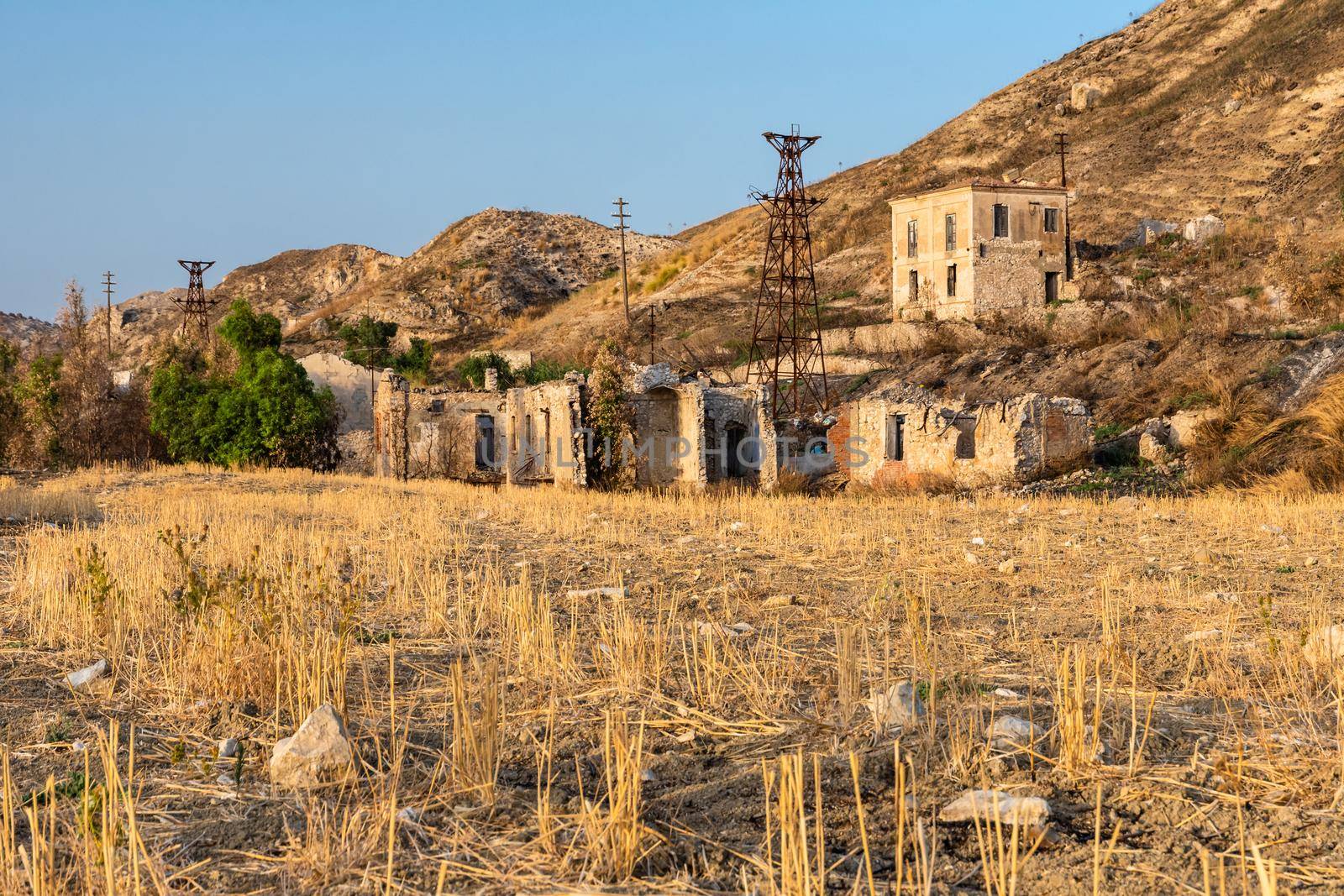 Abandoned sulphur mining complex Trabia Tallarita in Riesi, Sicily, Italy by mauricallari