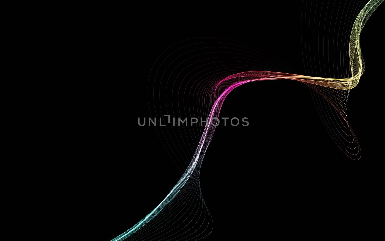 Dark abstract background with a glowing abstract waves by teerawit