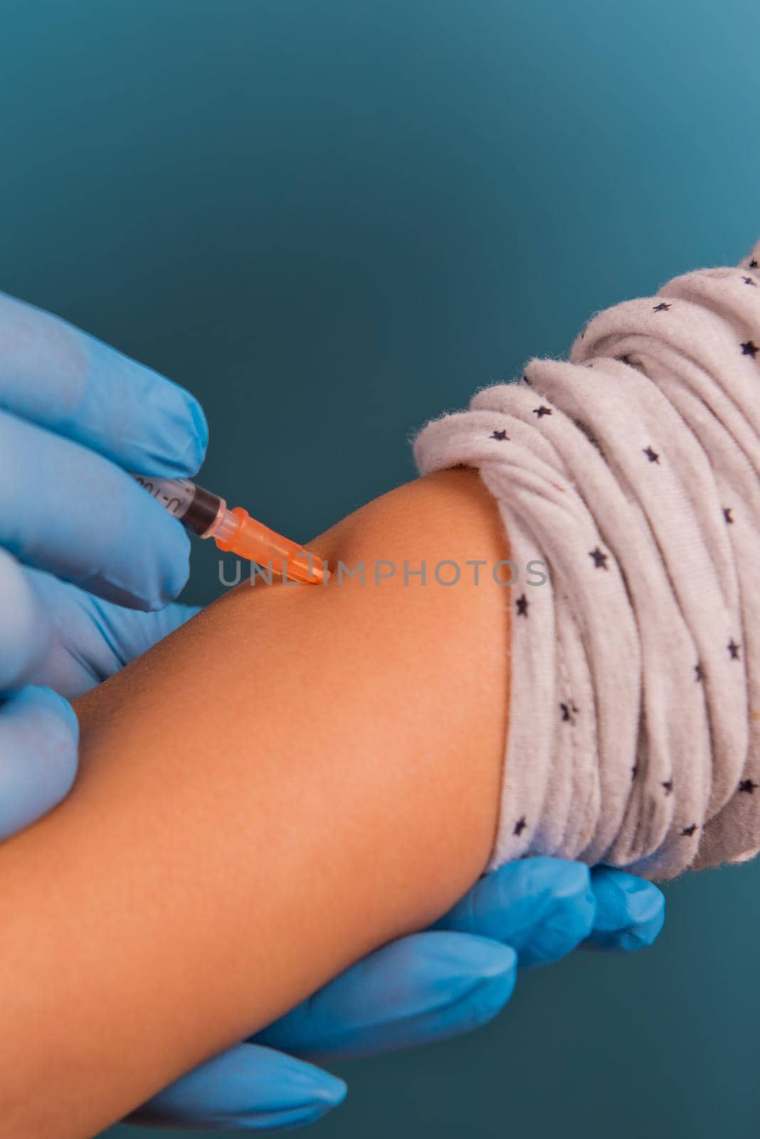 Close-up of vaccination of the Covid-19 coronavirus vaccine.