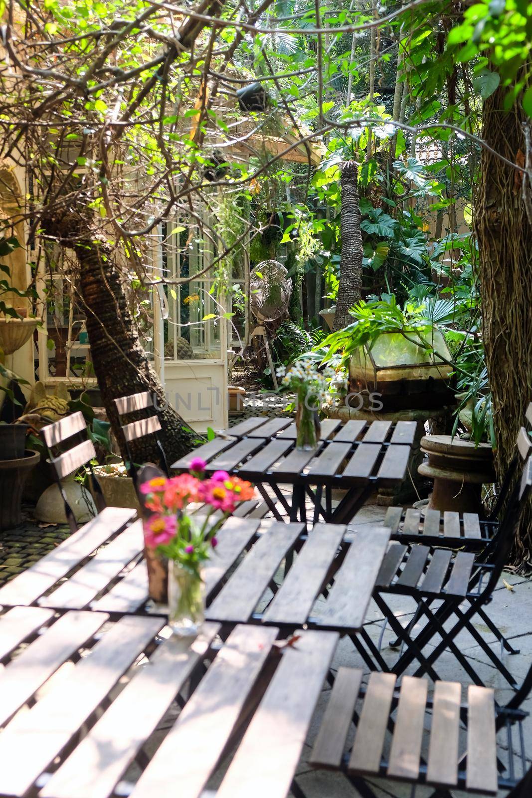 Table setting for a garden lunch