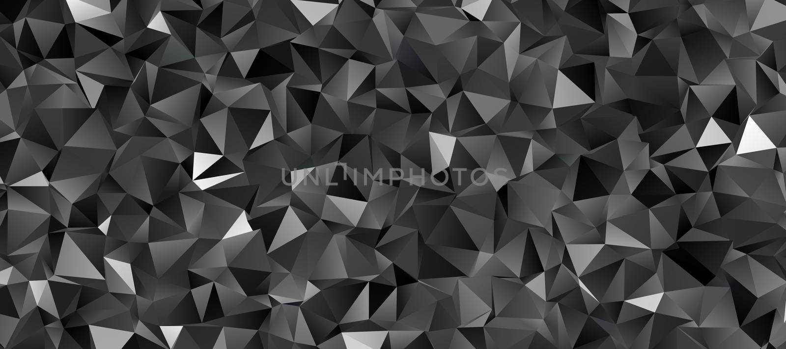 Abstract black triangle background, low poly pattern illustration