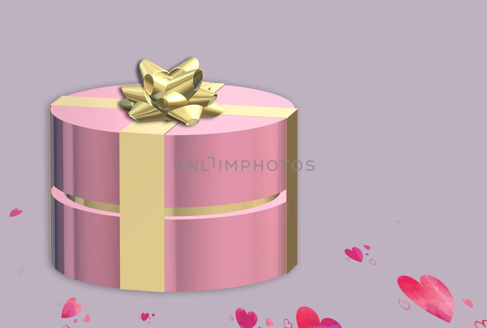Pink gift box top view by NelliPolk