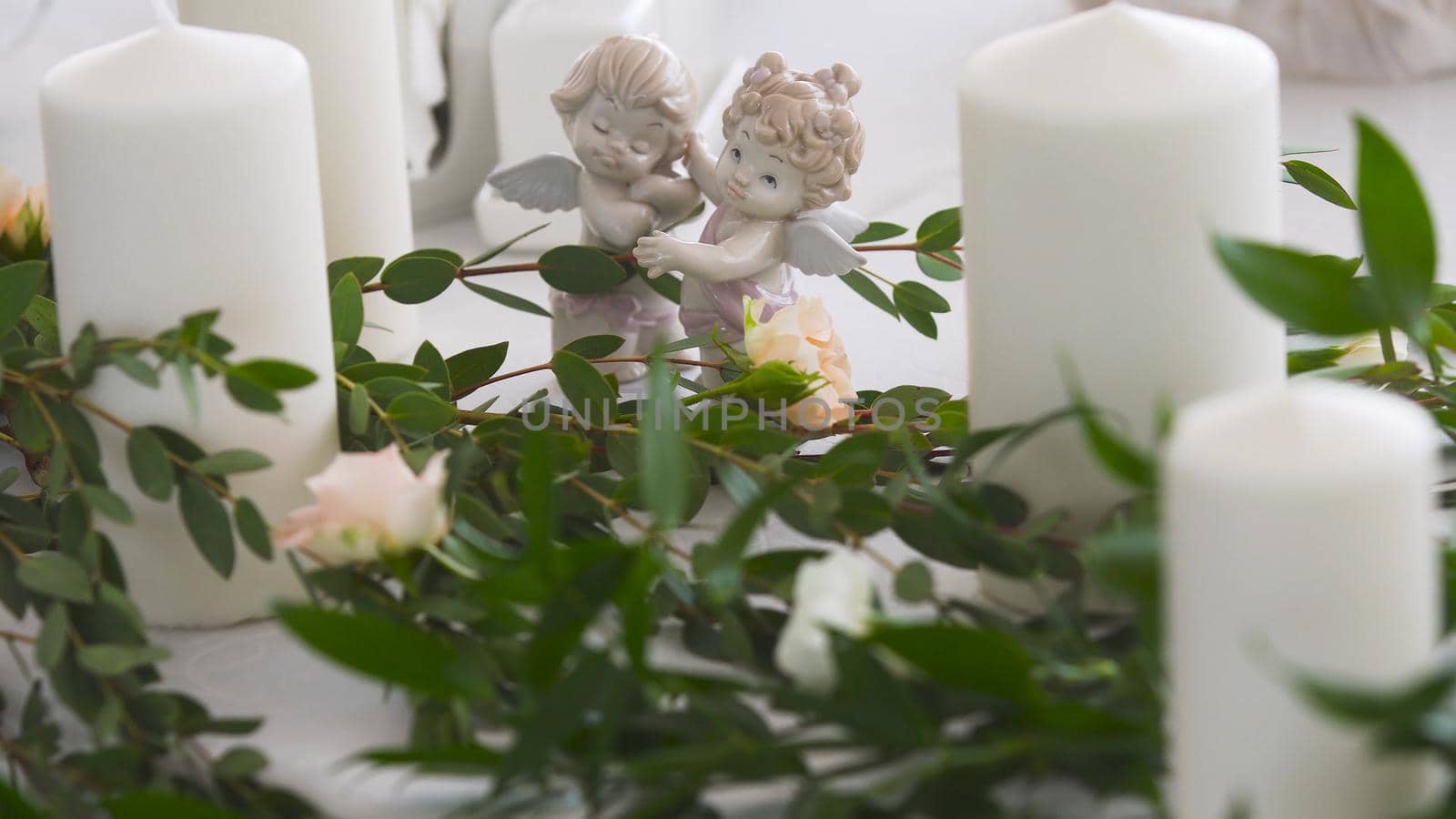 wedding decorations with flowers. Wedding Ceremony Scene.