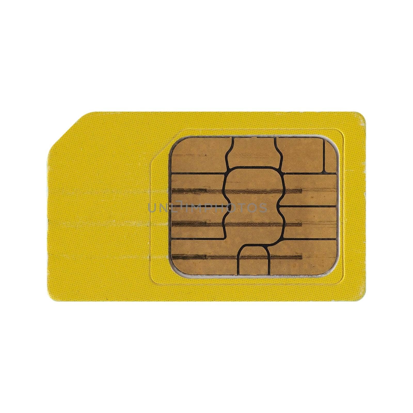 mobile phone sim card isolated over white background
