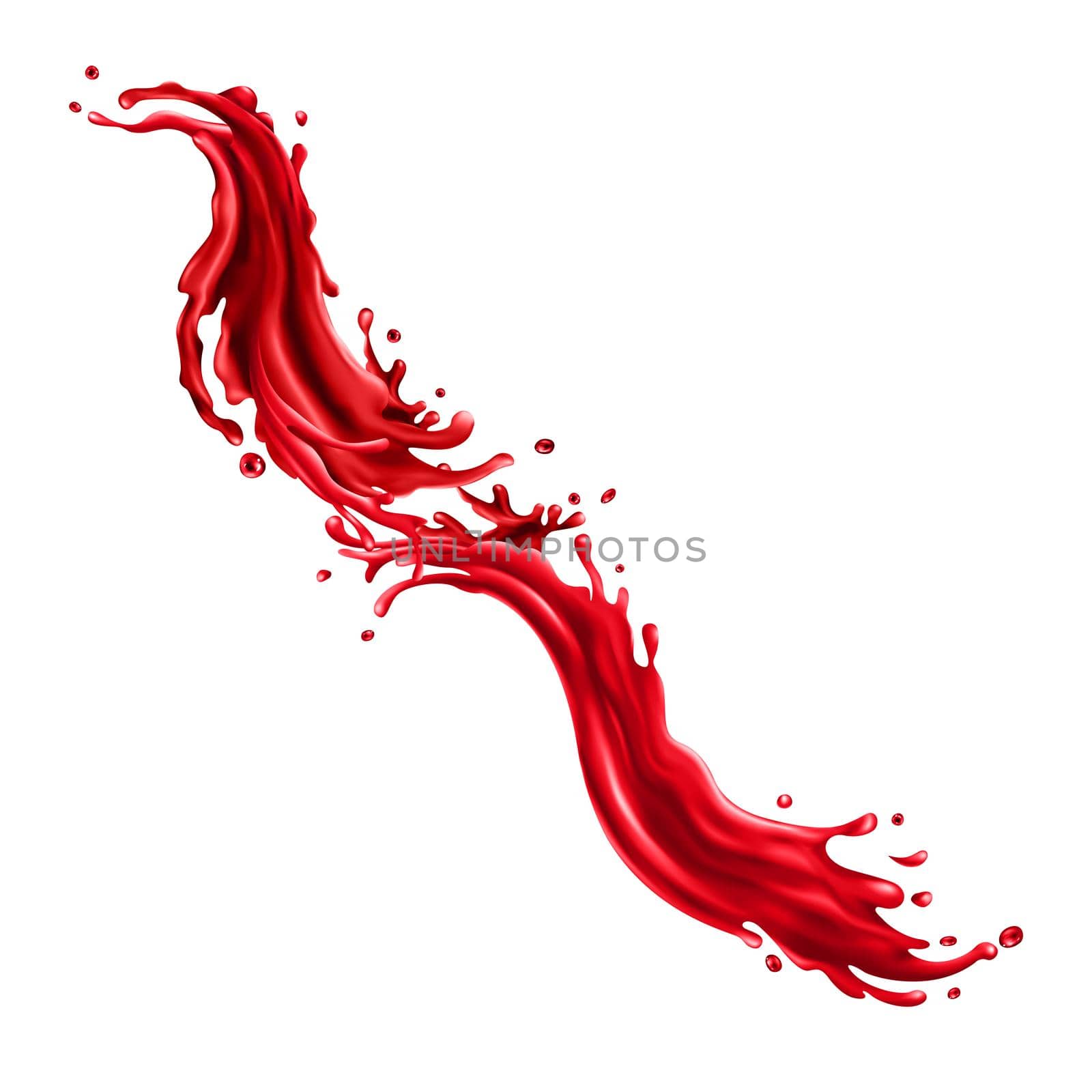 Cherry juice splashes on a white background by ConceptCafe