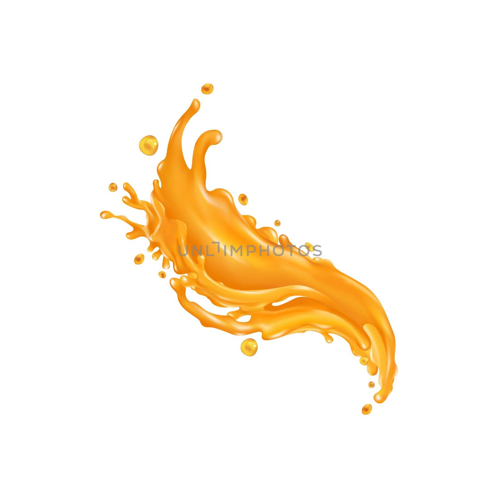 Orange juice splash on a white background by ConceptCafe