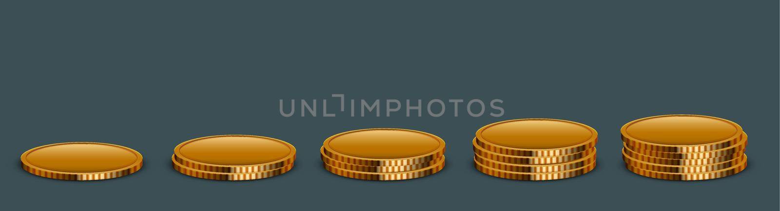 Vector modern money coins icon on sample background